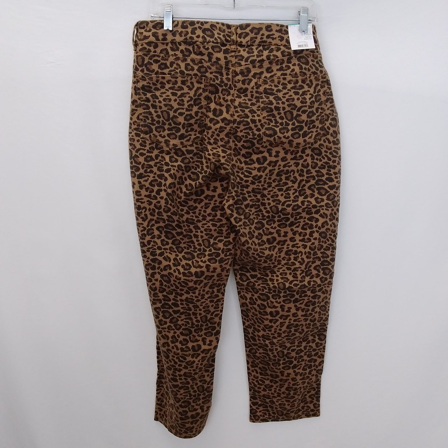 NWT - Time & Tru Womens Leopard High Rise Straight Leg Pants - Size: 16