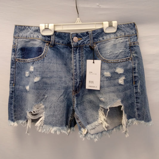 NWT - Forever 21 Mid Rise Cut Off Denim Shorts - Size: 30