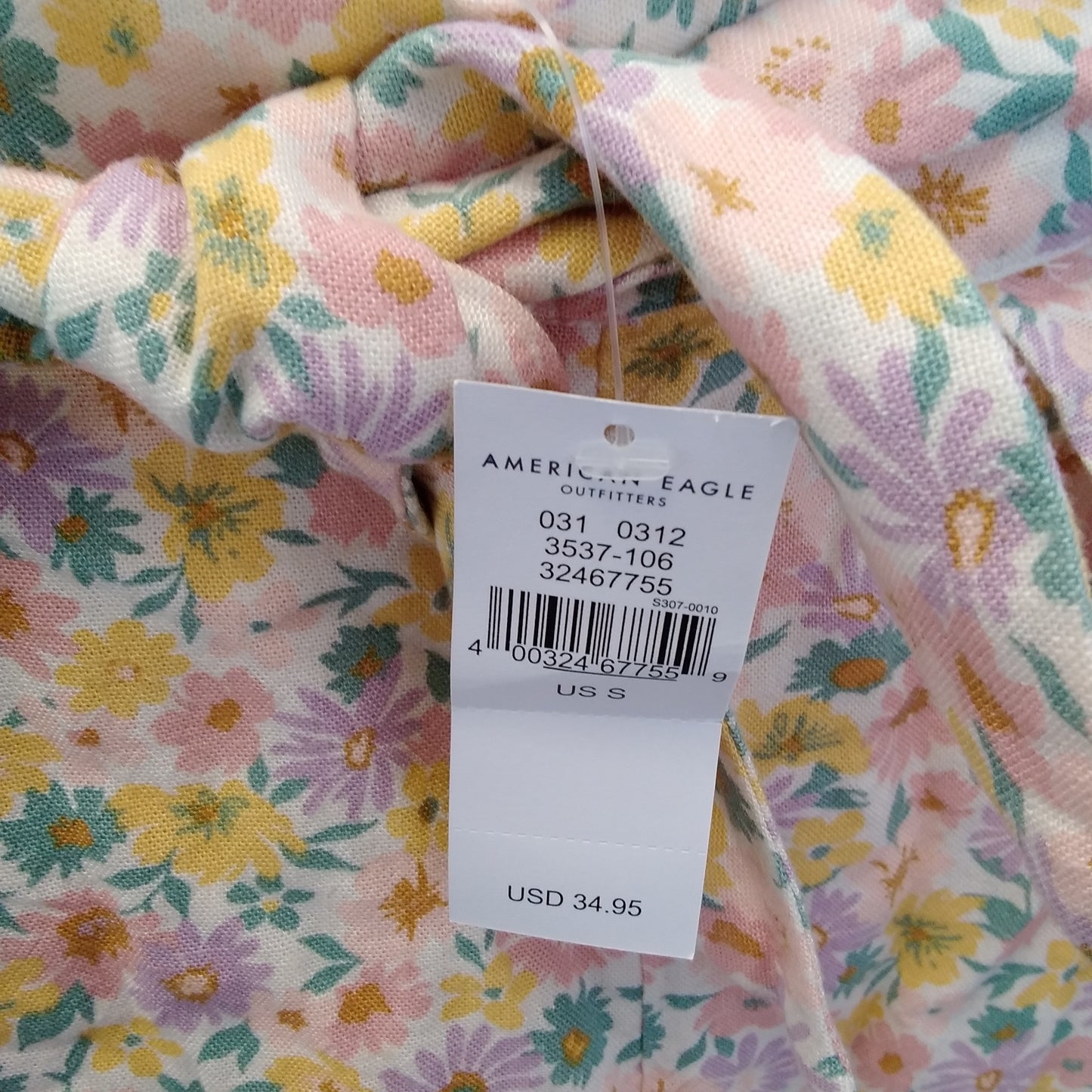 NWT - American Eagle Women's Yellow/Pink Floral Shorts - Size: S