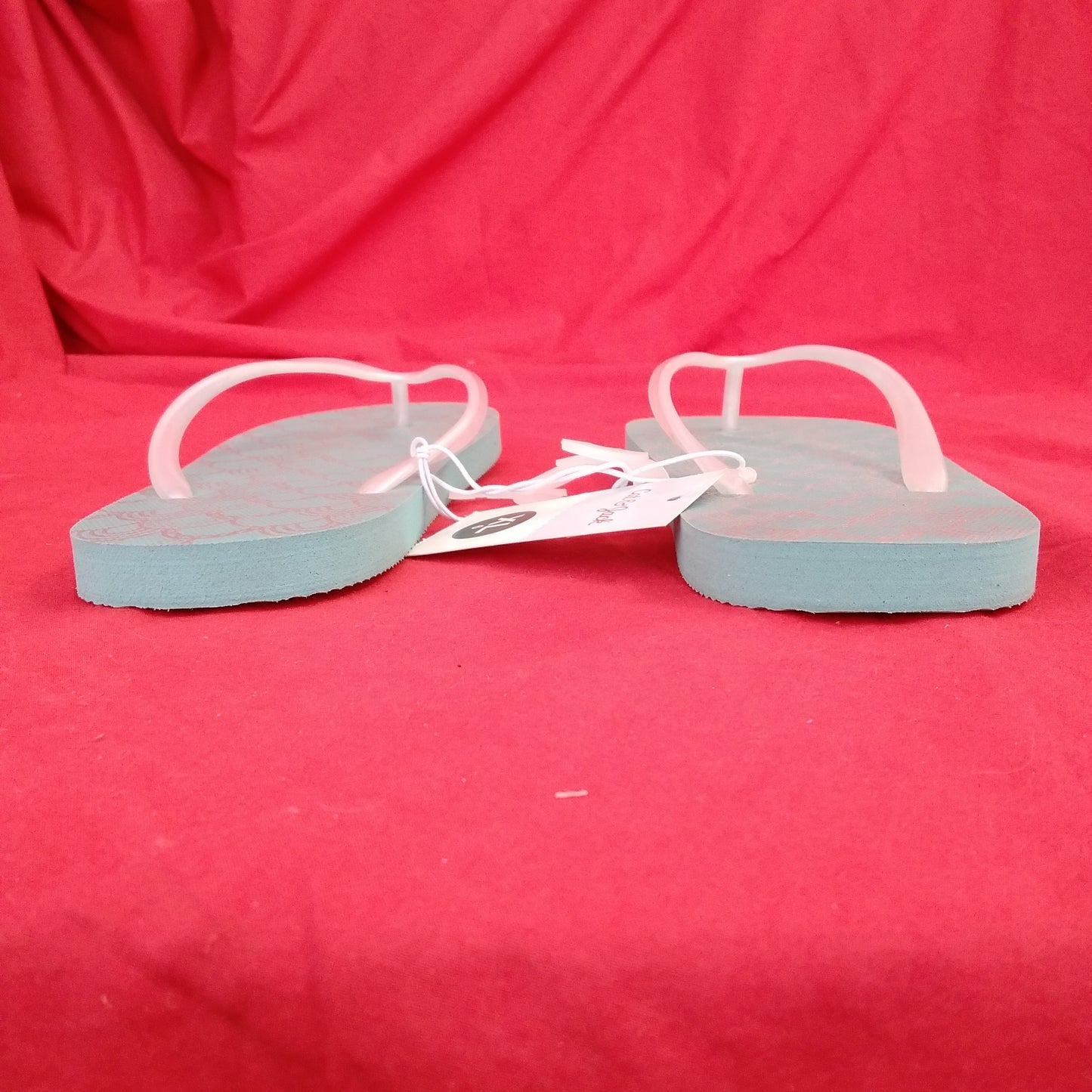 NWT - Cat & Jack Girls Teal Mermaid Flip Flops - Size: XL (6)