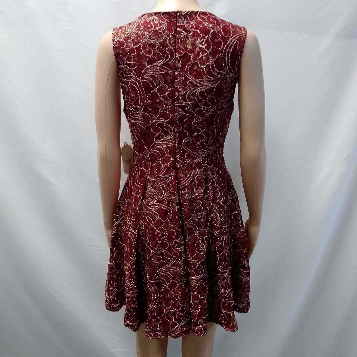 NWT - Altar'd State Floral Burgundy & Gold Sleeveless Dress - L