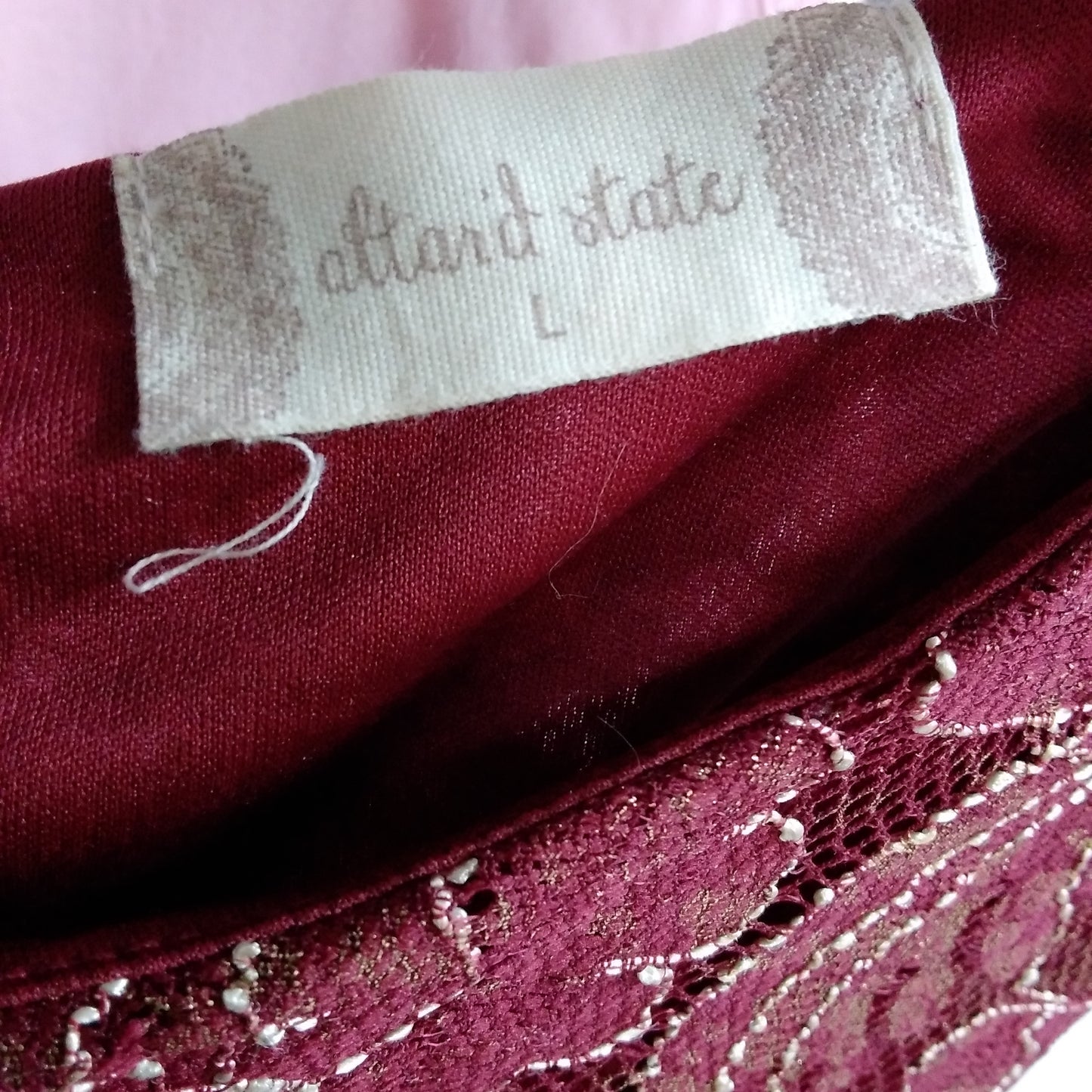NWT - Altar'd State Floral Burgundy & Gold Sleeveless Dress - L