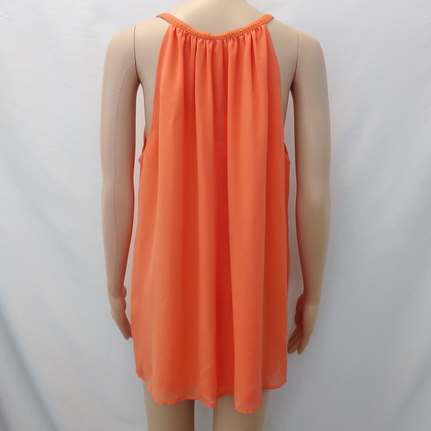 NWT - Calvin Klein Women's Orange Sleeveless Top with Gold Tassels - Size: L