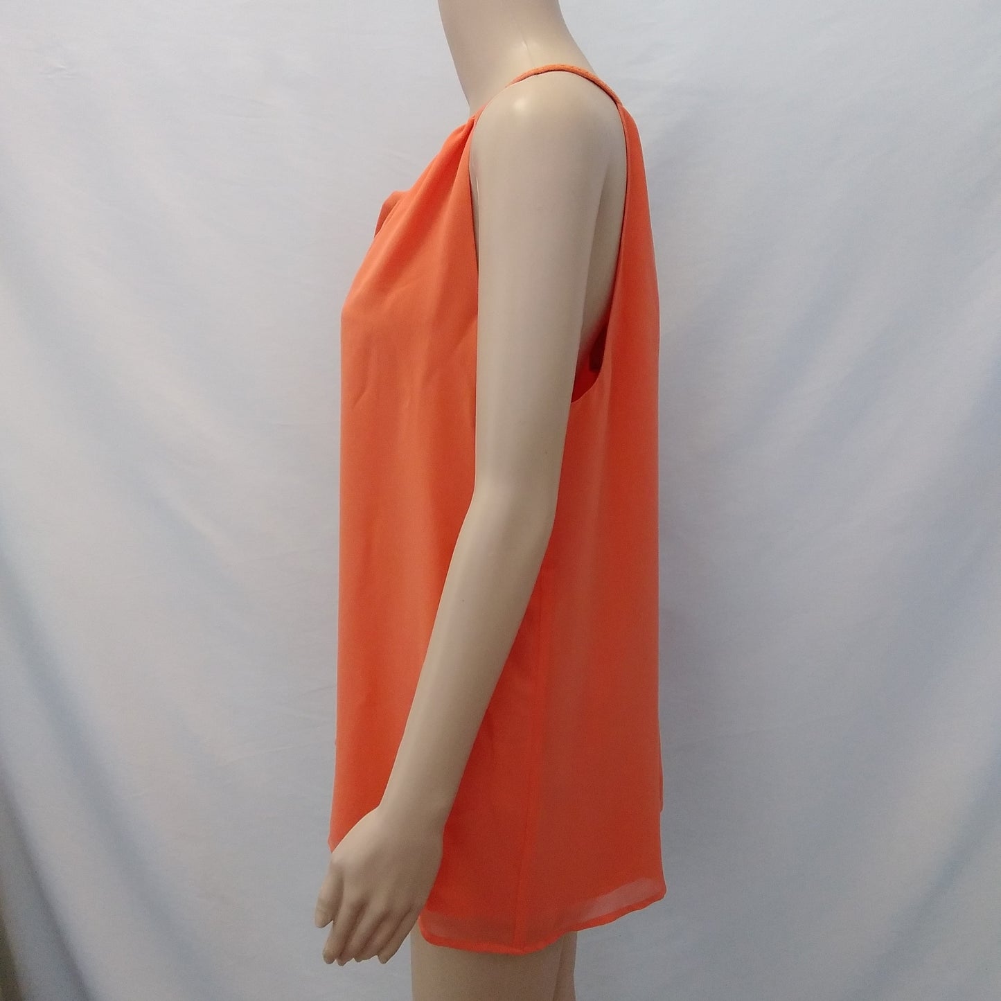 NWT - Calvin Klein Women's Orange Sleeveless Top with Gold Tassels - Size: L