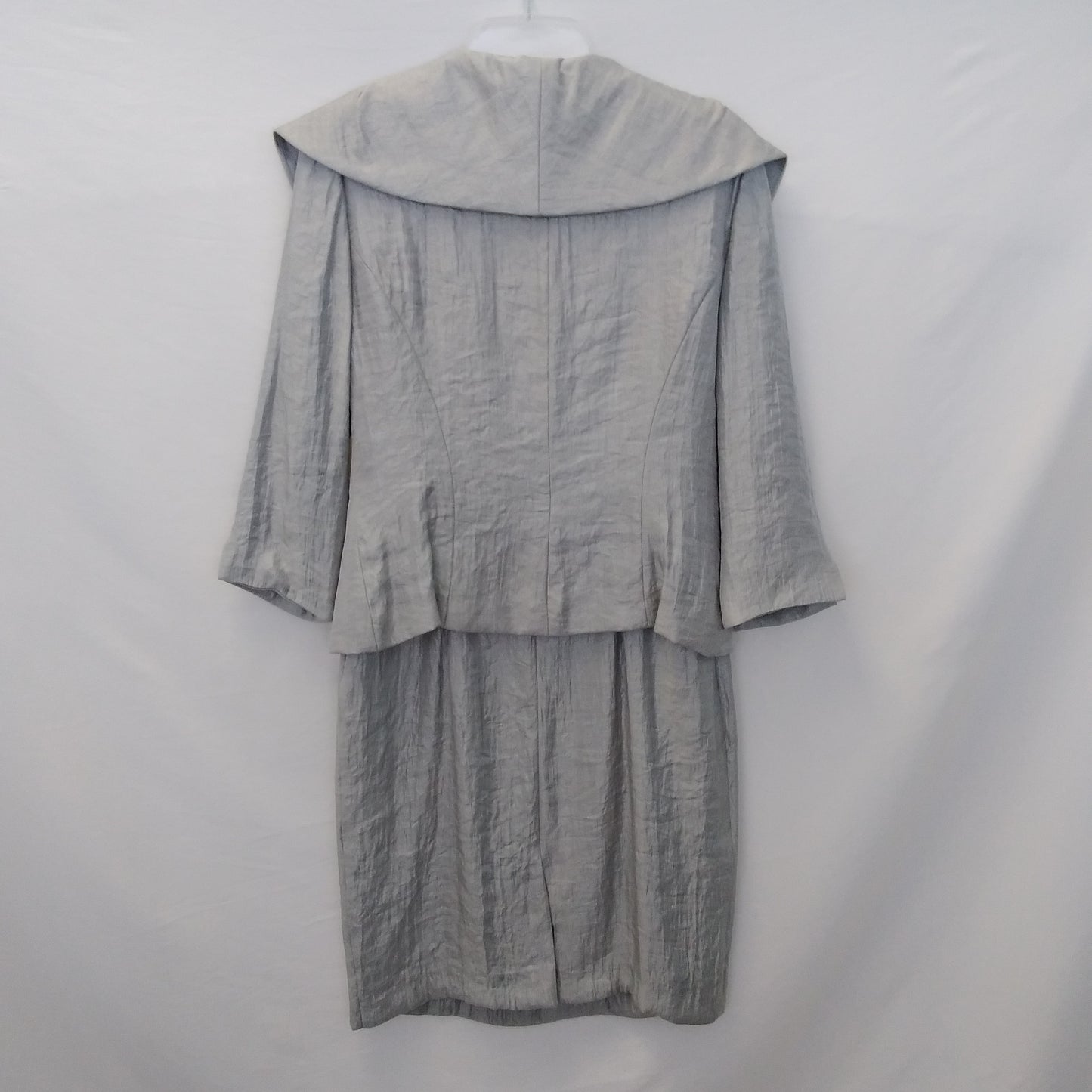 NWT - JESSICA H silver 2-Piece Dress with Blazer Set - 8