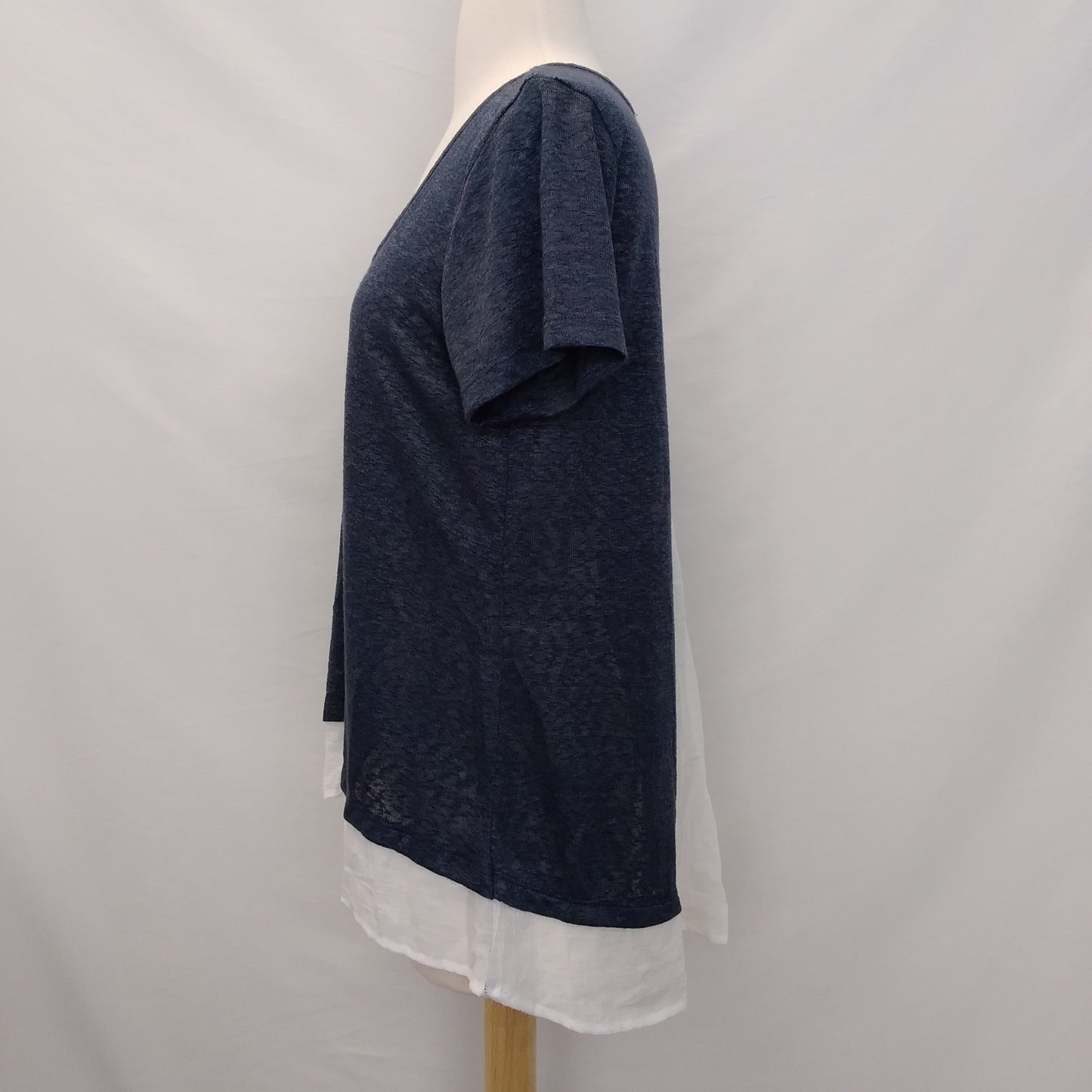 NWT - Bobeau Indigo Short Sleeve Shirt - M
