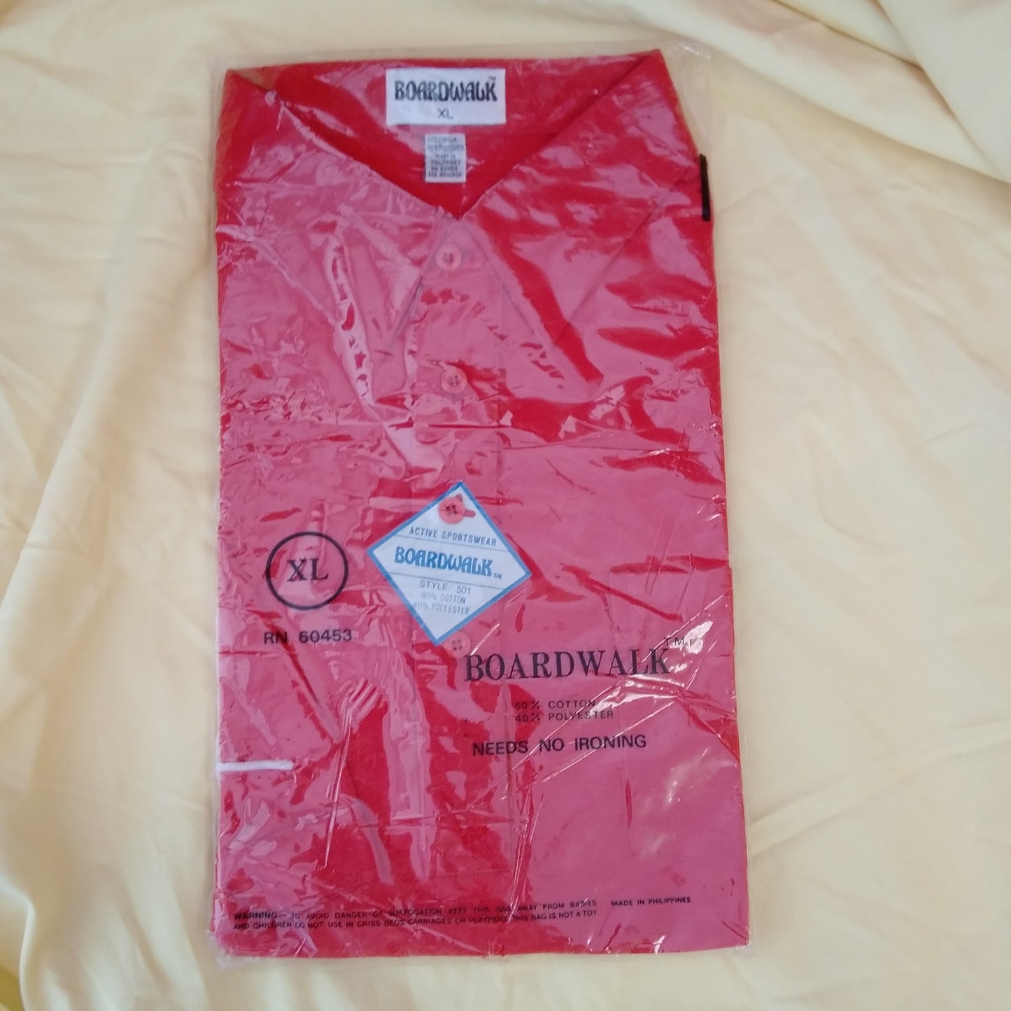 NWT - Boardwalk Active Sportswear Red Short Sleeve Shirt - XL