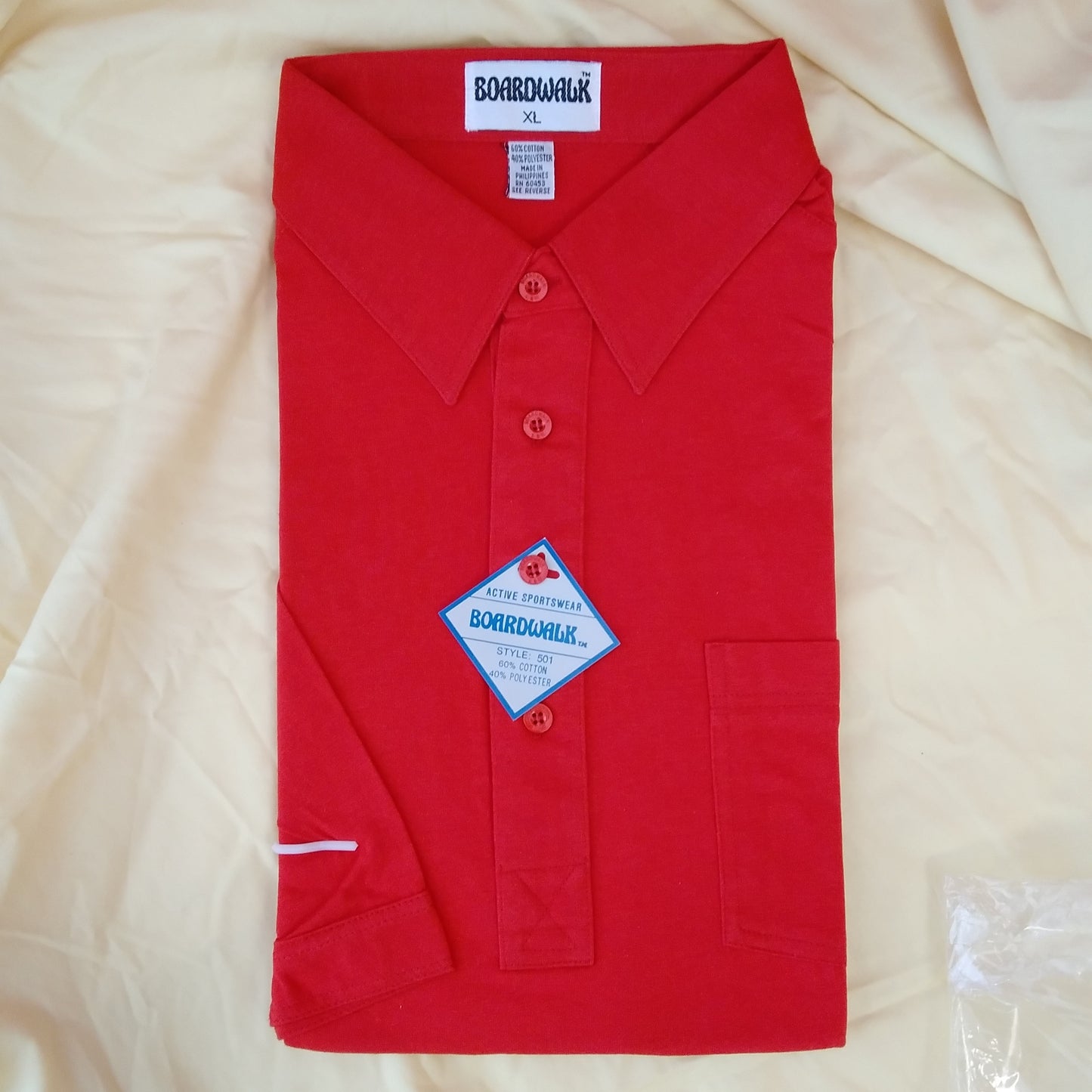 NWT - Boardwalk Active Sportswear Red Short Sleeve Shirt - XL