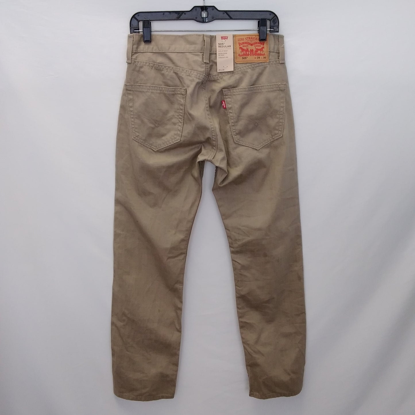 NWT - Levis Khaki 505 Regular Fit Men's Straight Leg Jeans - 29x30