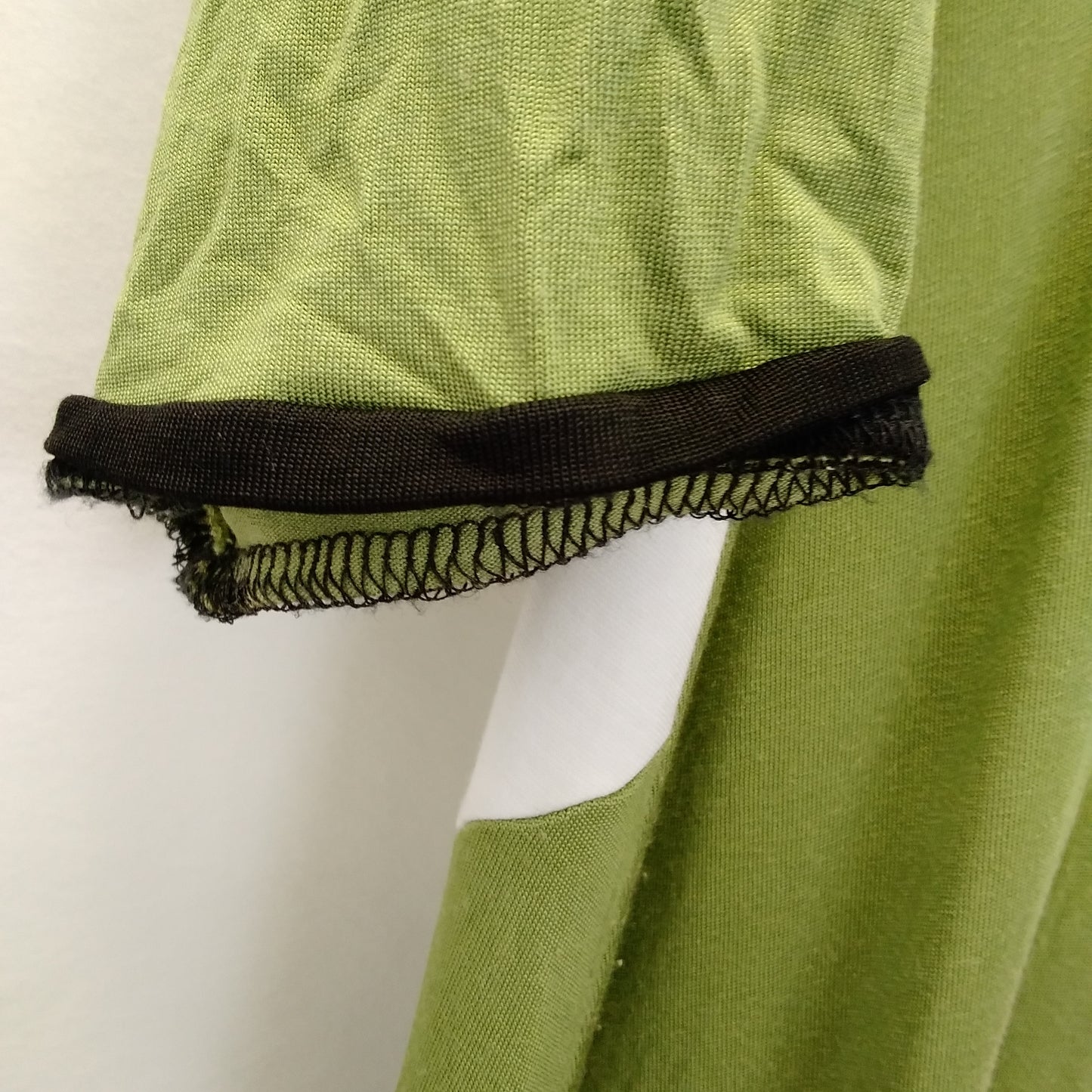 Ozai n Ku Green White Black Viscose Blend 3/4 Sleeve Geo Panel Dress - M