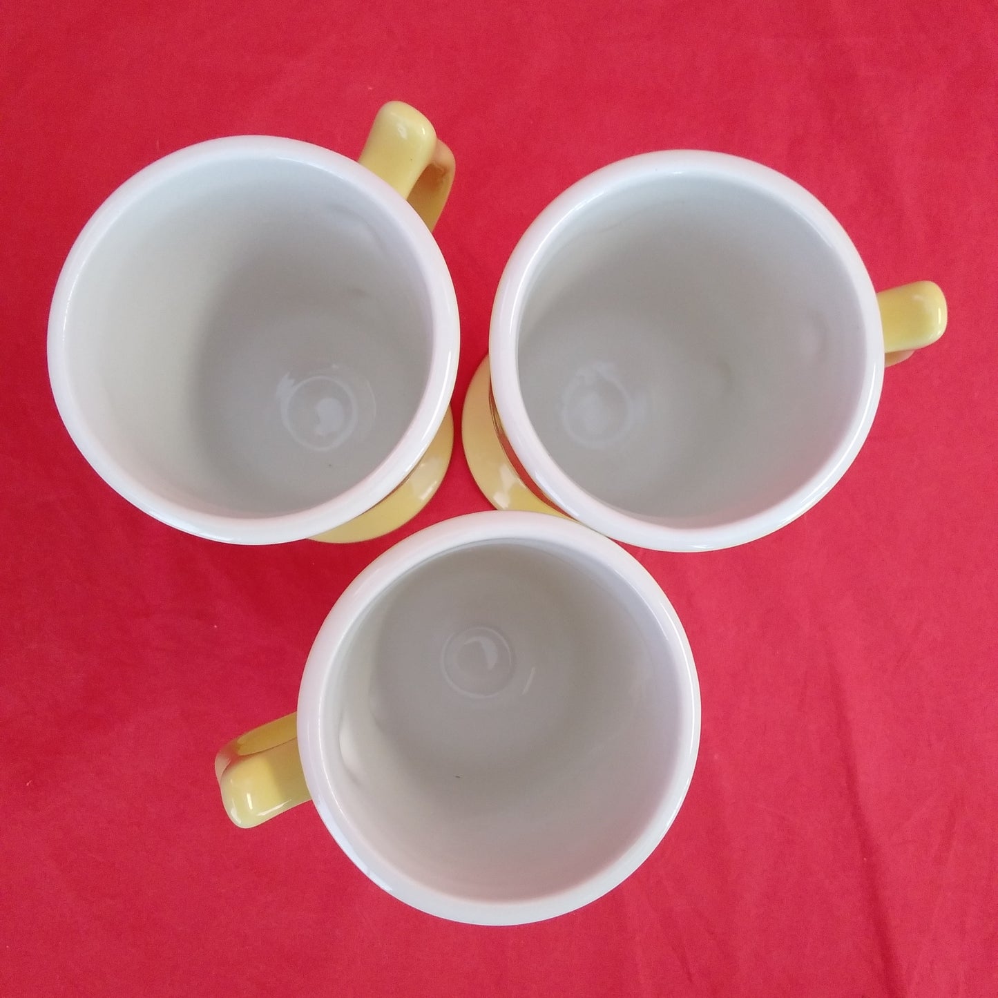 Vintage Carbone Yellow Footed Ceramic Irish Coffee Mugs (Set of 3)