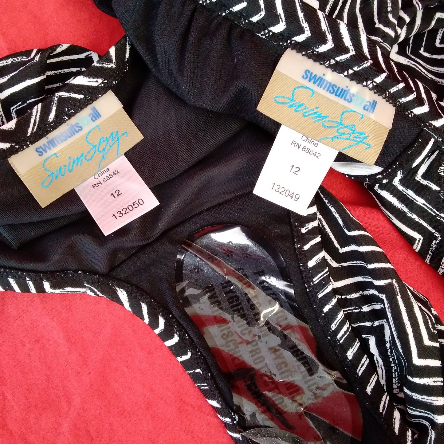 NWT - Swimsuits For All Zig Zag Stripe 2-Piece Bikini Swimsuit - 12