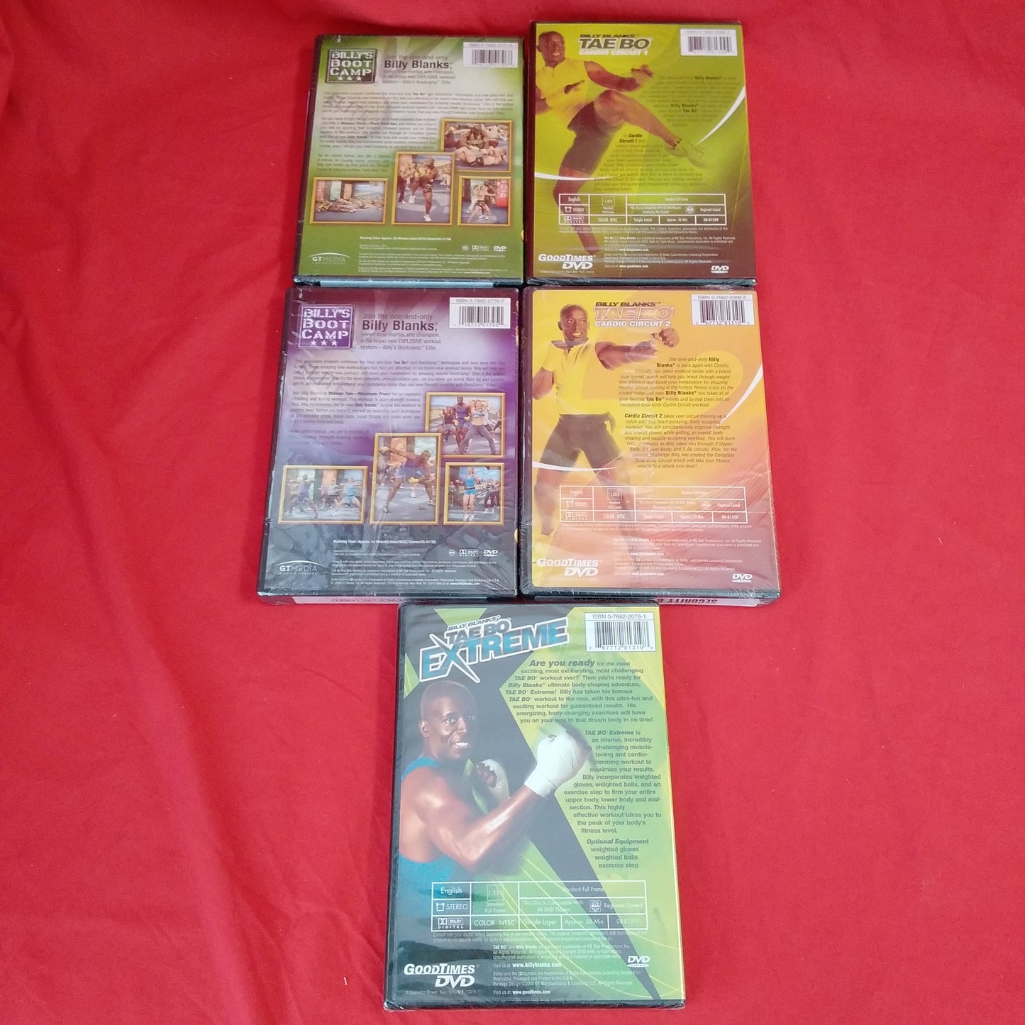 NIB - 5 Billy Blanks' Tae Bo Workout DVD's