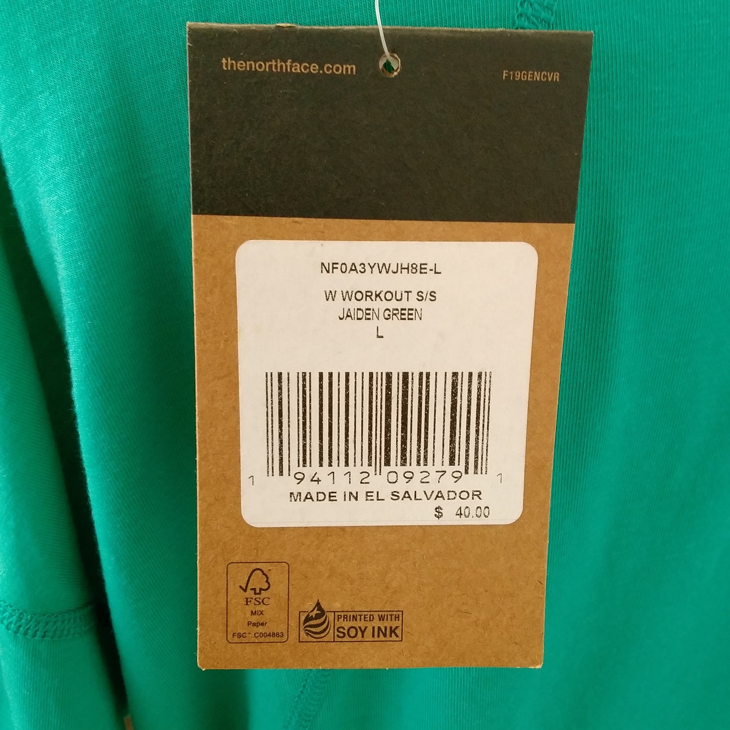 NWT - The North Face Jaiden Green Workout Shirt - L