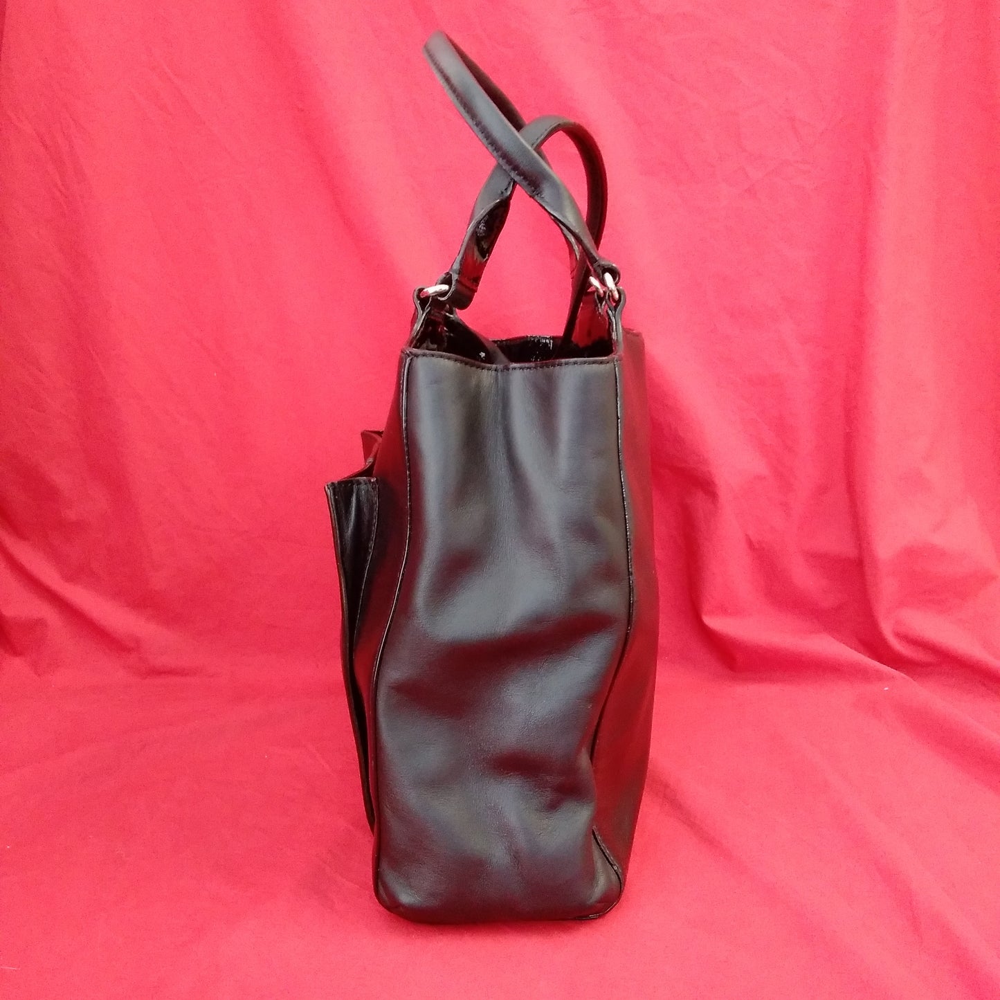 Kate Spade - Black Leather "HAMPTON ROAD" Melody Turn Lock Satchel Tote