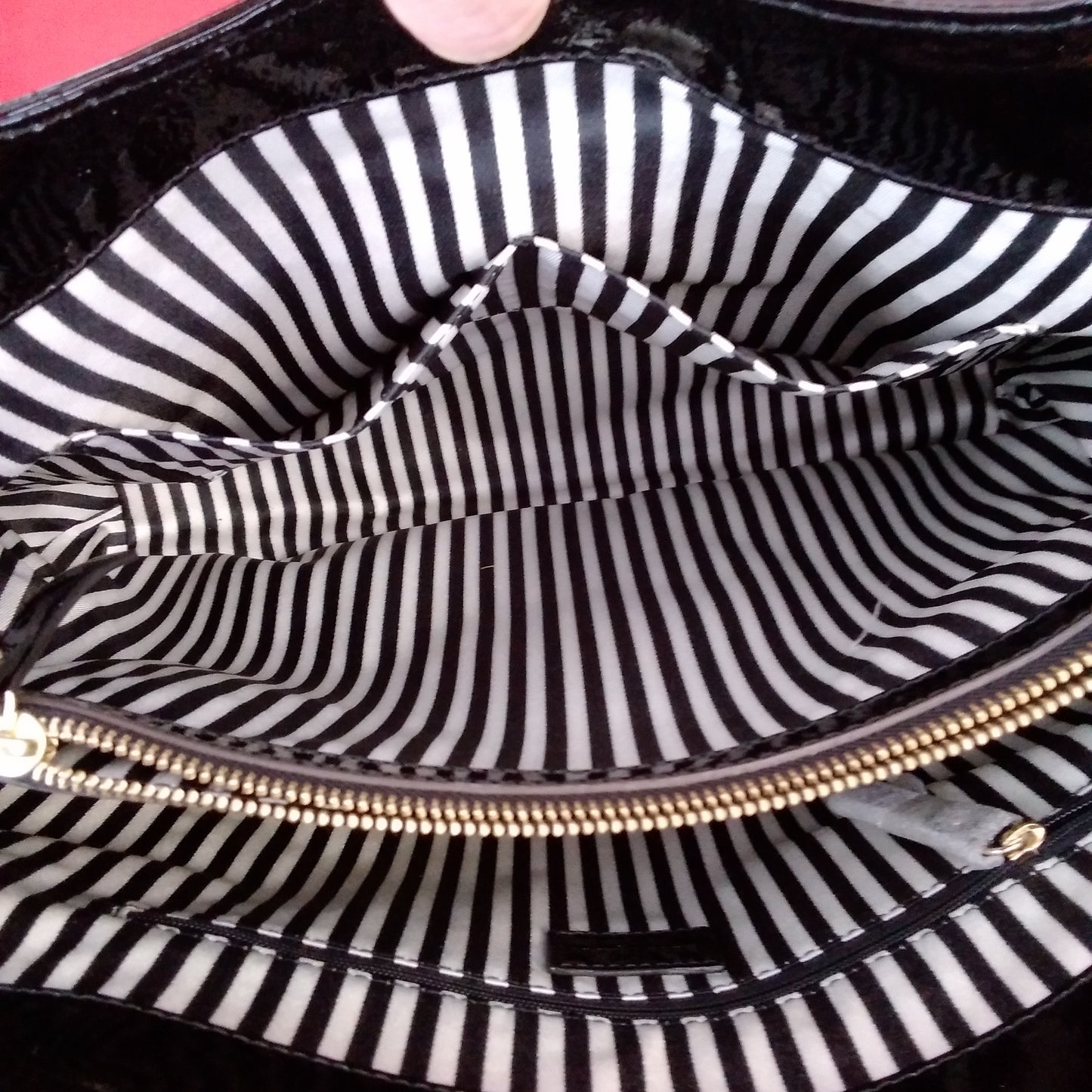 Kate Spade - Black Leather "HAMPTON ROAD" Melody Turn Lock Satchel Tote