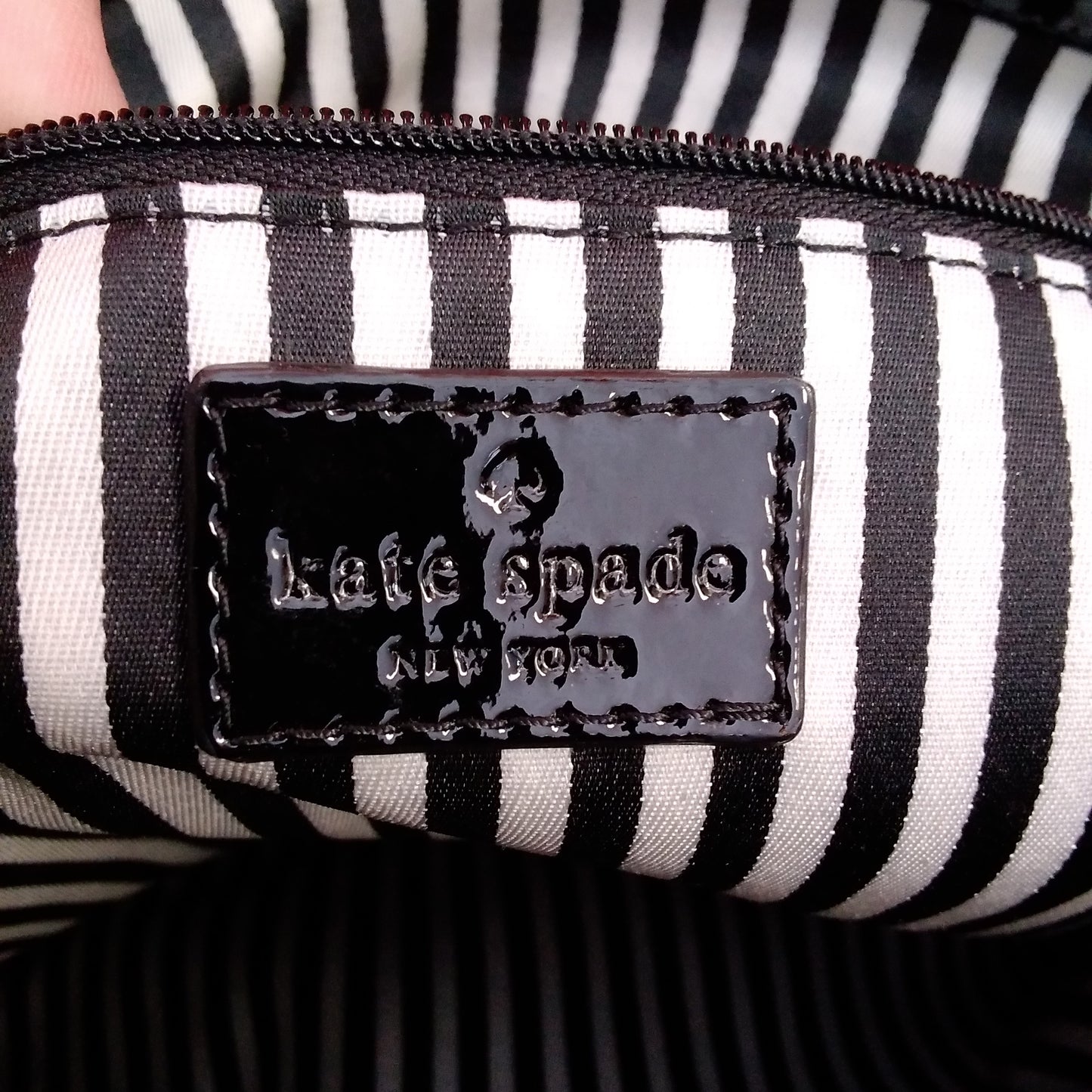 Kate Spade - Black Leather "HAMPTON ROAD" Melody Turn Lock Satchel Tote