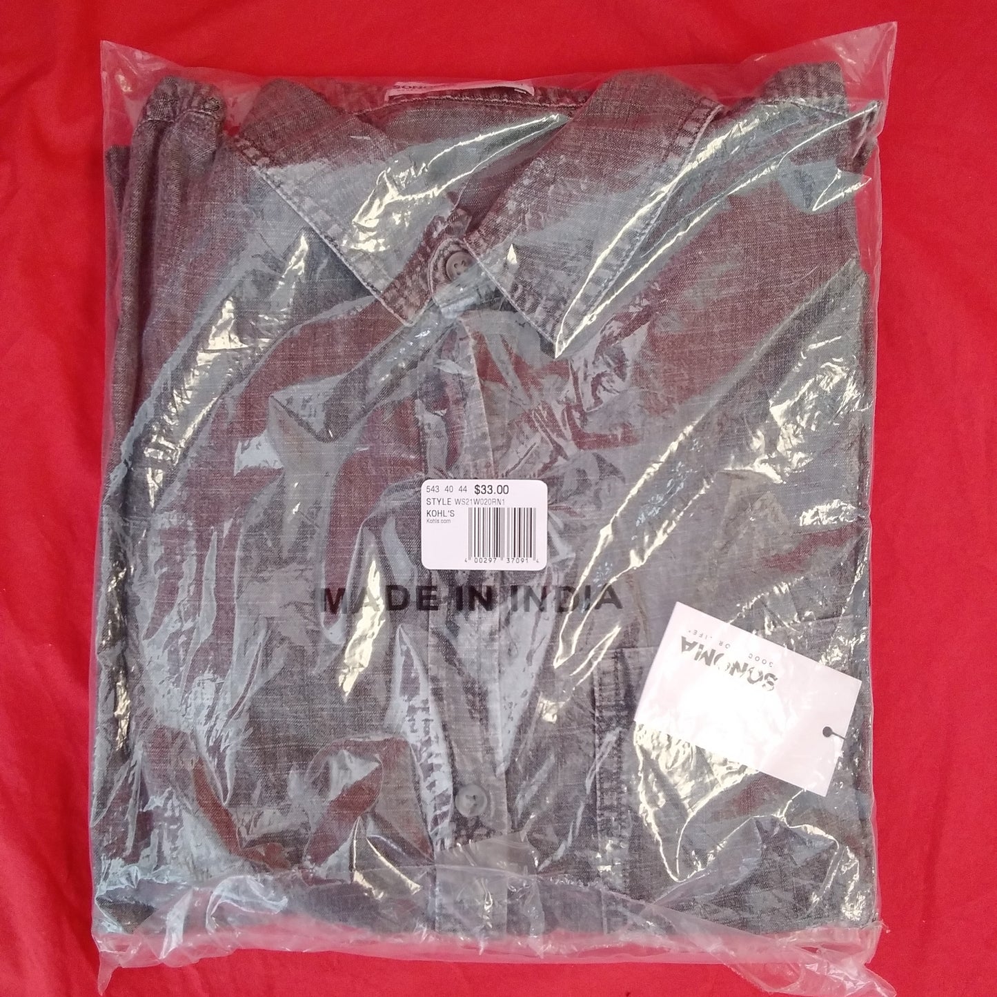 NWT - Sonoma gray Long Sleeve Everyday Button Up Shirt - M