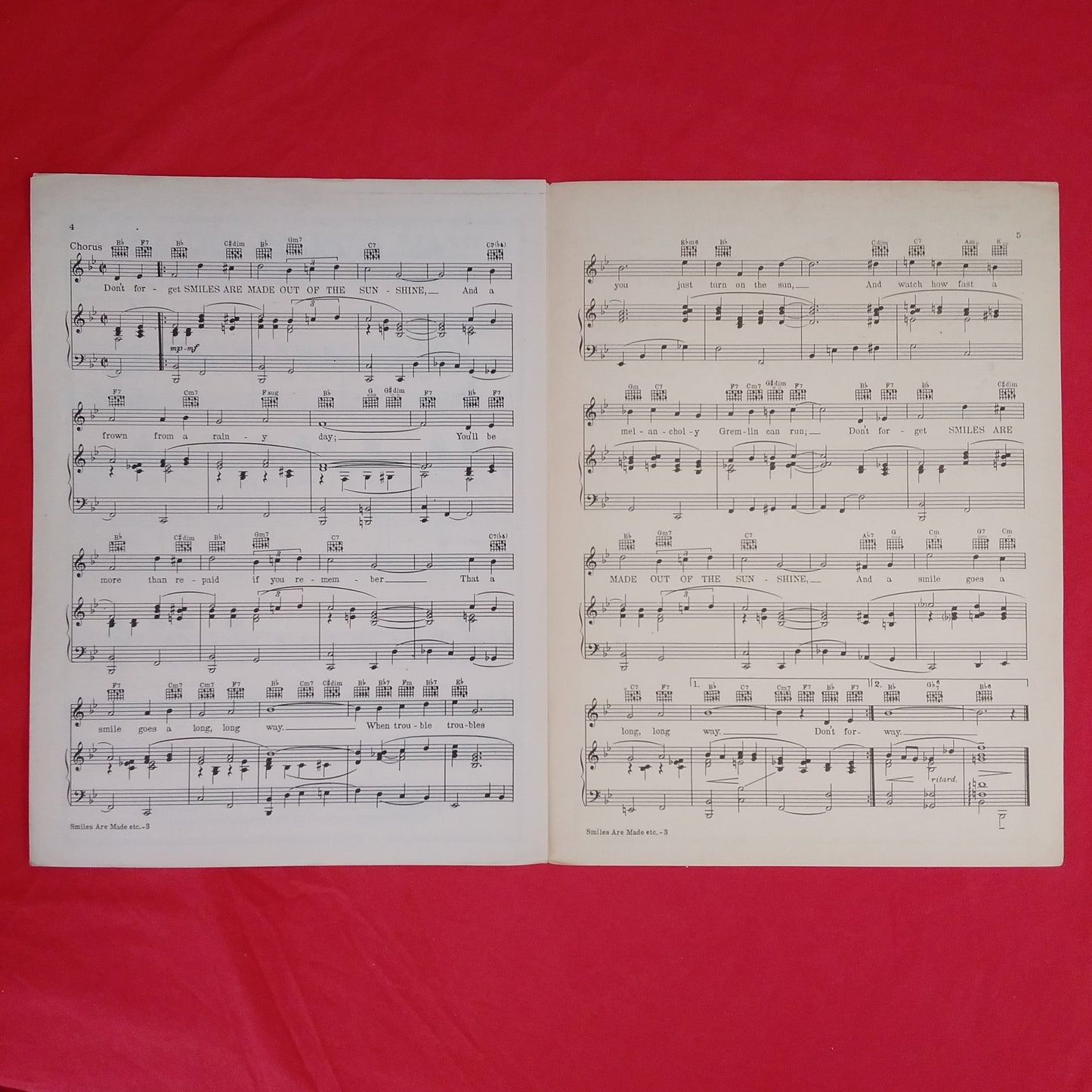 Vintage - Sheet Music "Smiles Are Made Out Of The Sunshine" Roy Rogers & Trigger in Man from Music Mountian