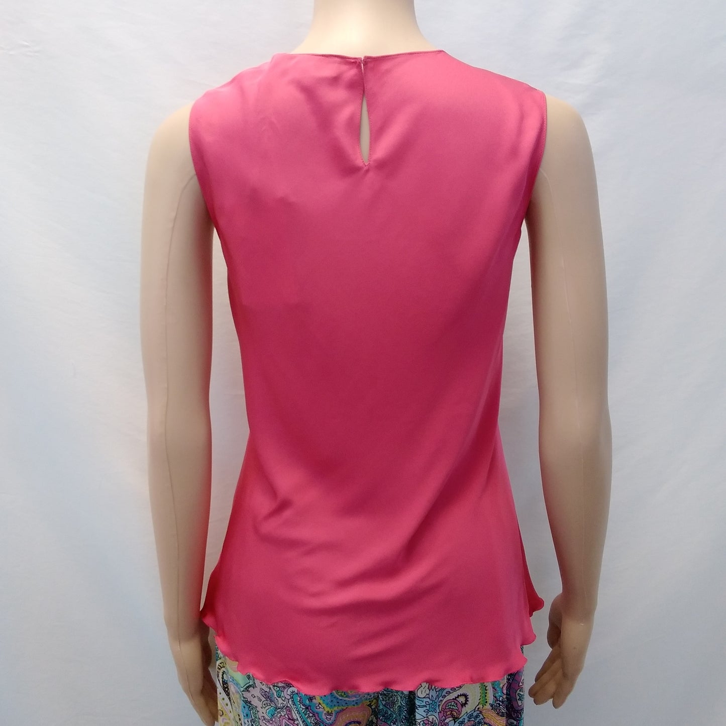 NWT - THEORY watermelon pink Silk Core St Sleeveless Top - Small