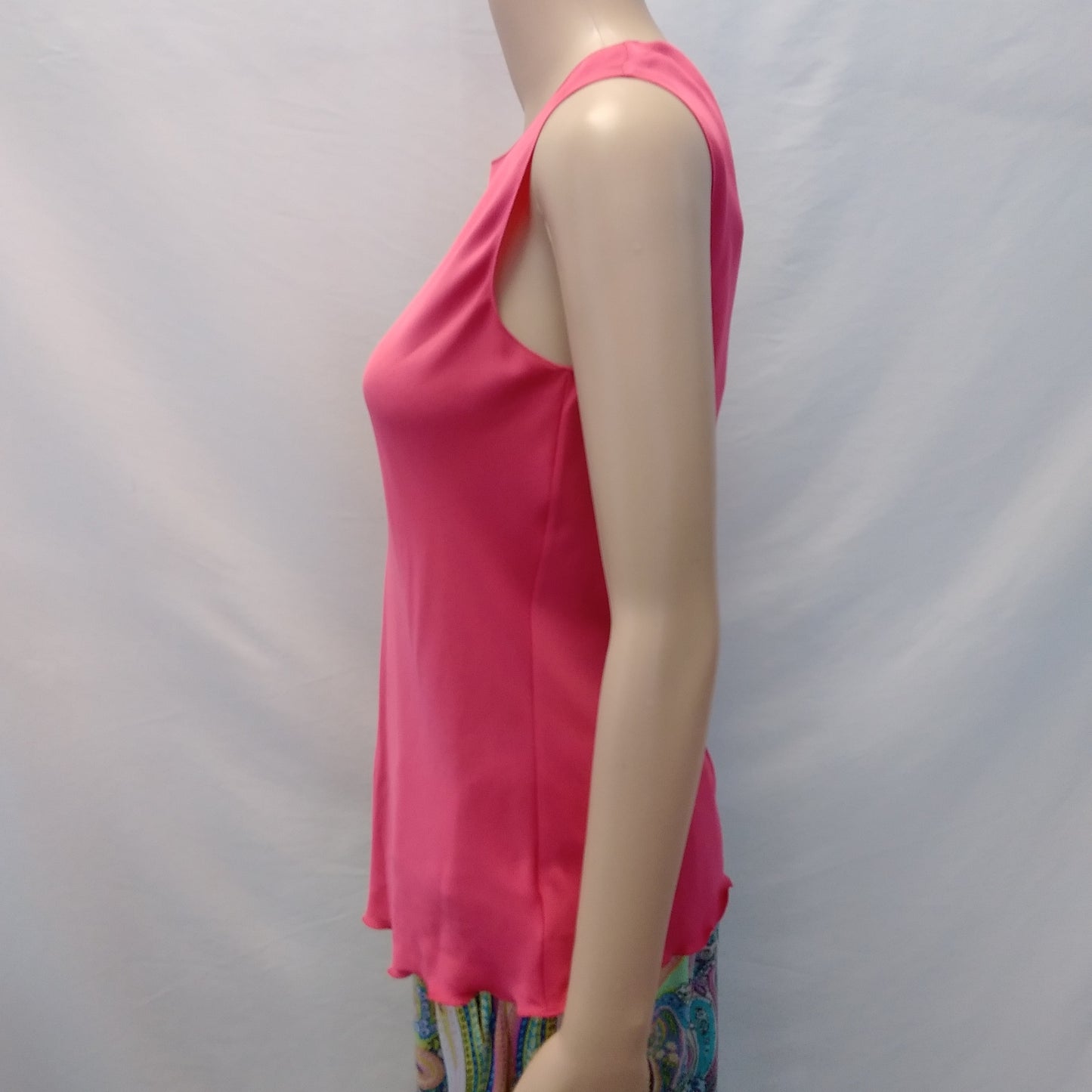 NWT - THEORY watermelon pink Silk Core St Sleeveless Top - Small