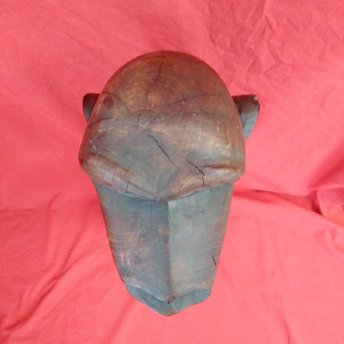 Vintage - 24" Wood Carving from Ghana of a Monkey Drinking from a Coconut