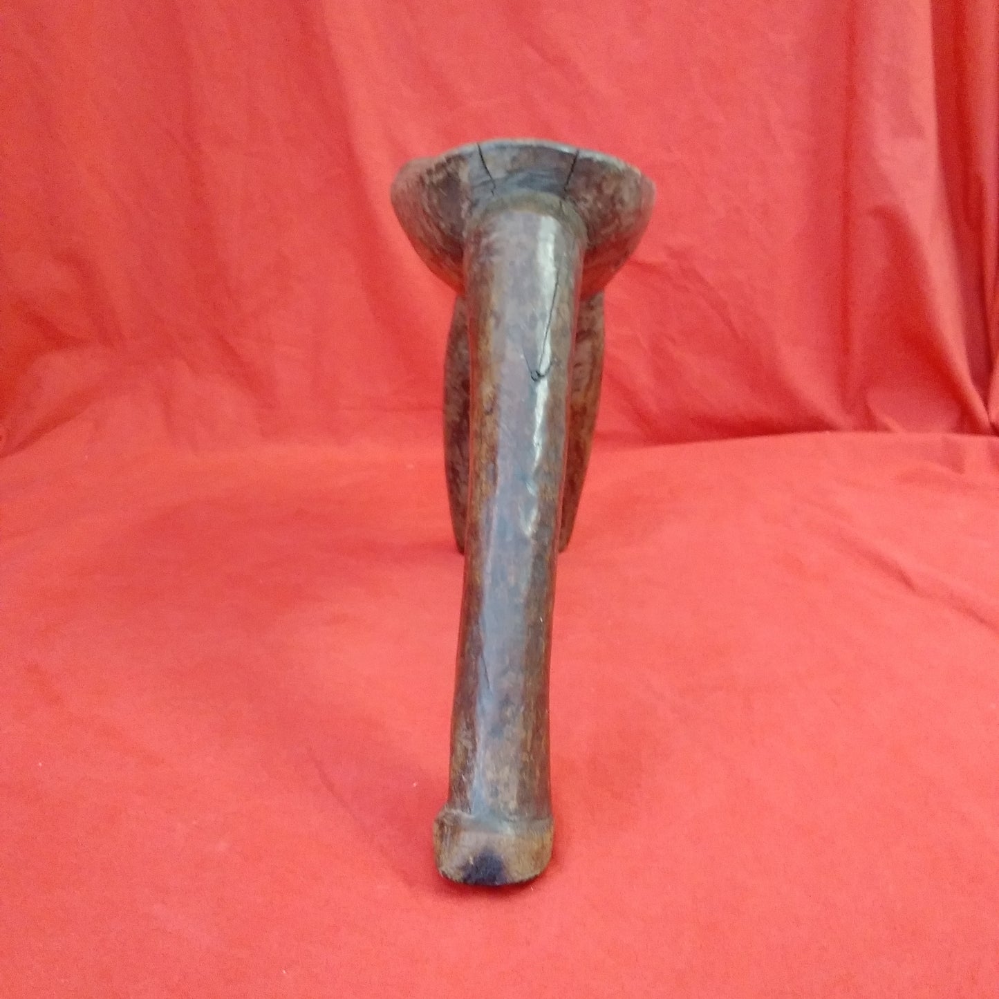 Antique - Tribal Hand Carved 3 Legged Wood Headrest