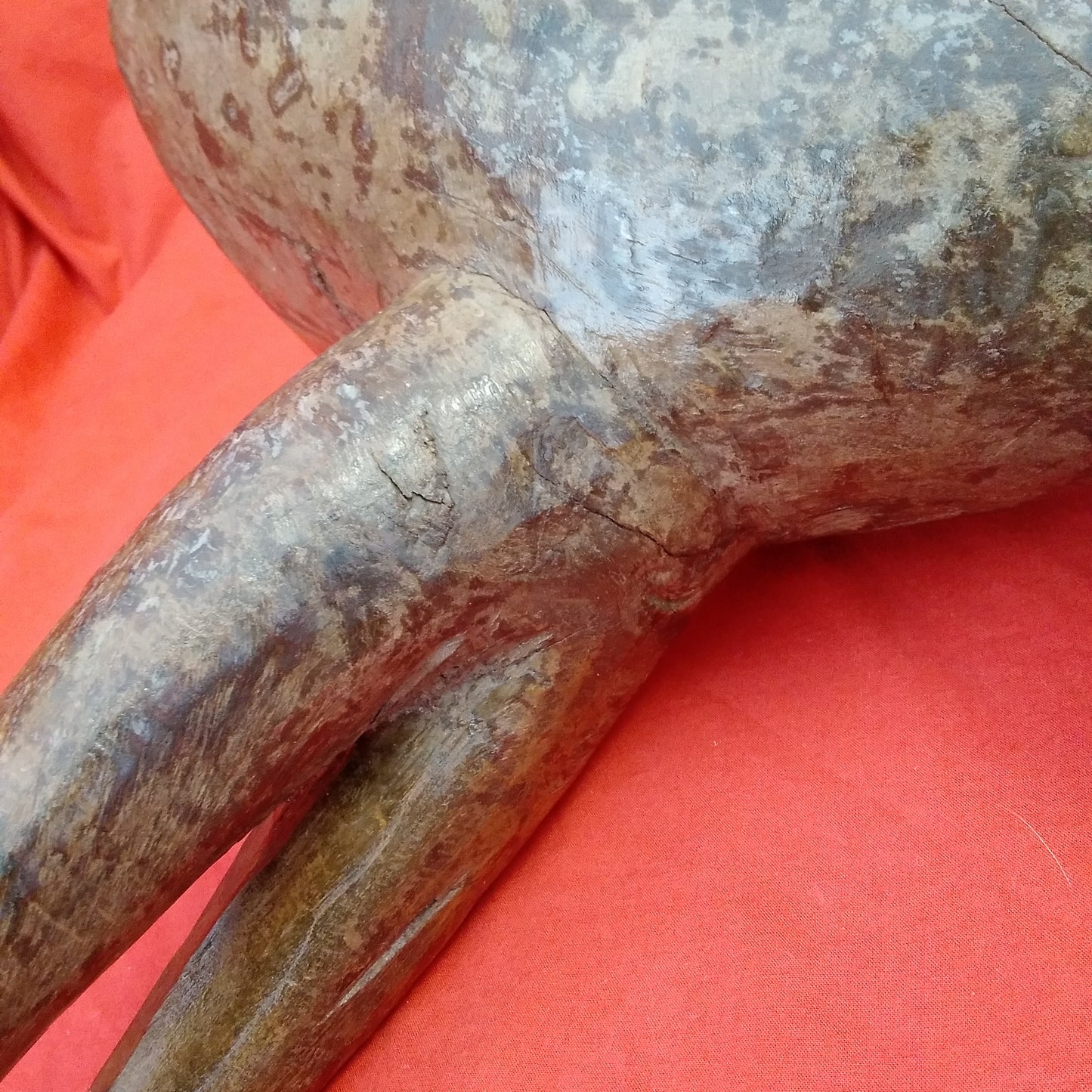 Antique - Tribal Hand Carved 3 Legged Wood Headrest