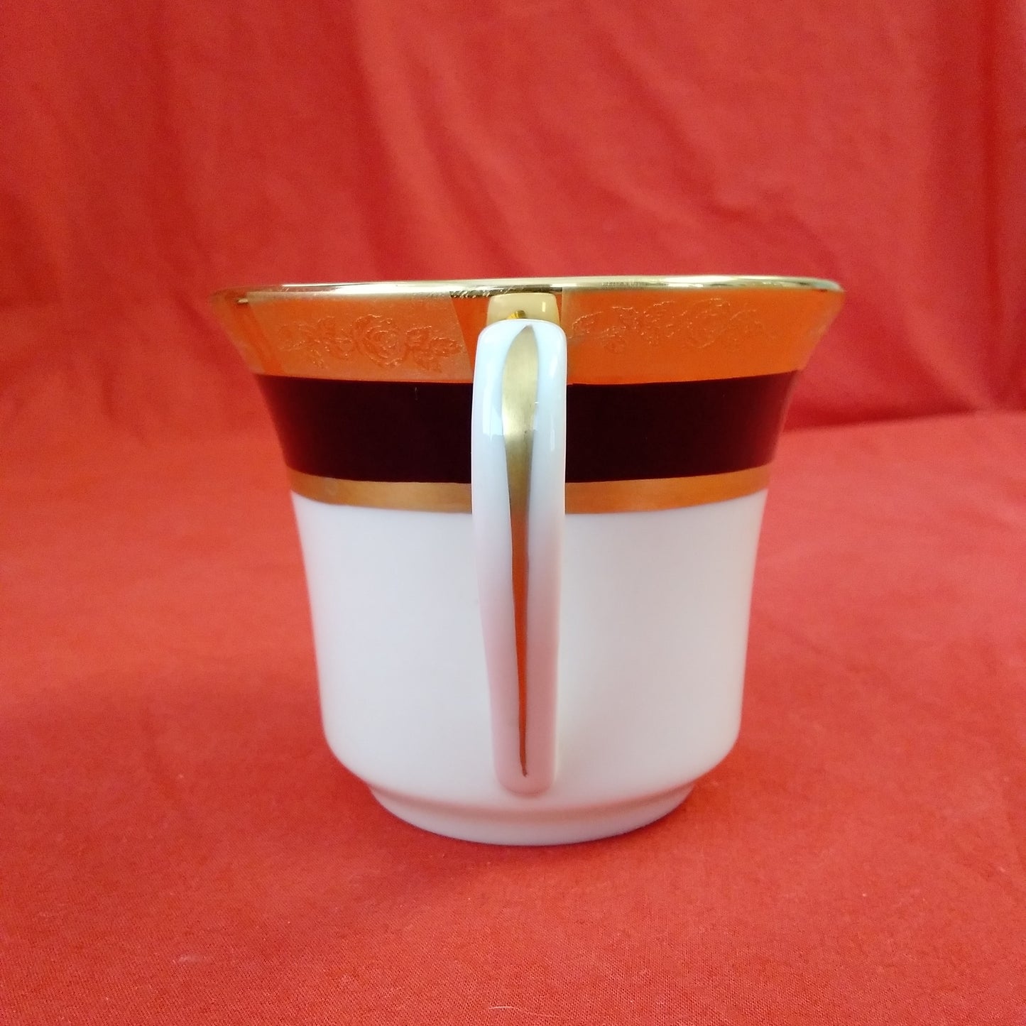 Vintage - Flintridge China Black/Gold Georgian Rose Cup and Saucer