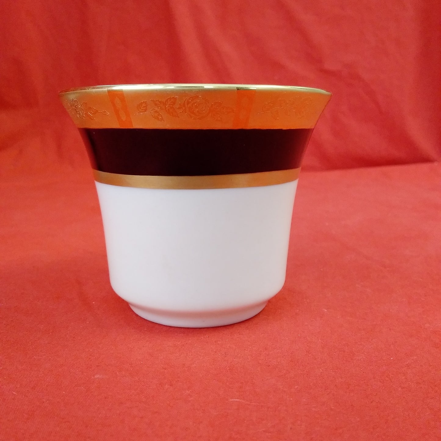 Vintage - Flintridge China Black/Gold Georgian Rose Cup and Saucer