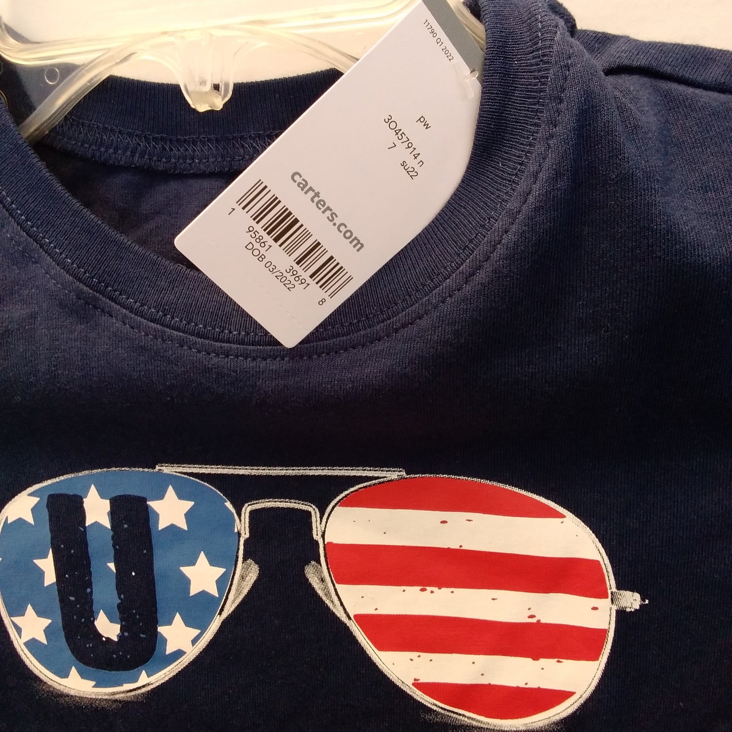 NWT - Carter's Kid Blue USA Tee - Size: 7