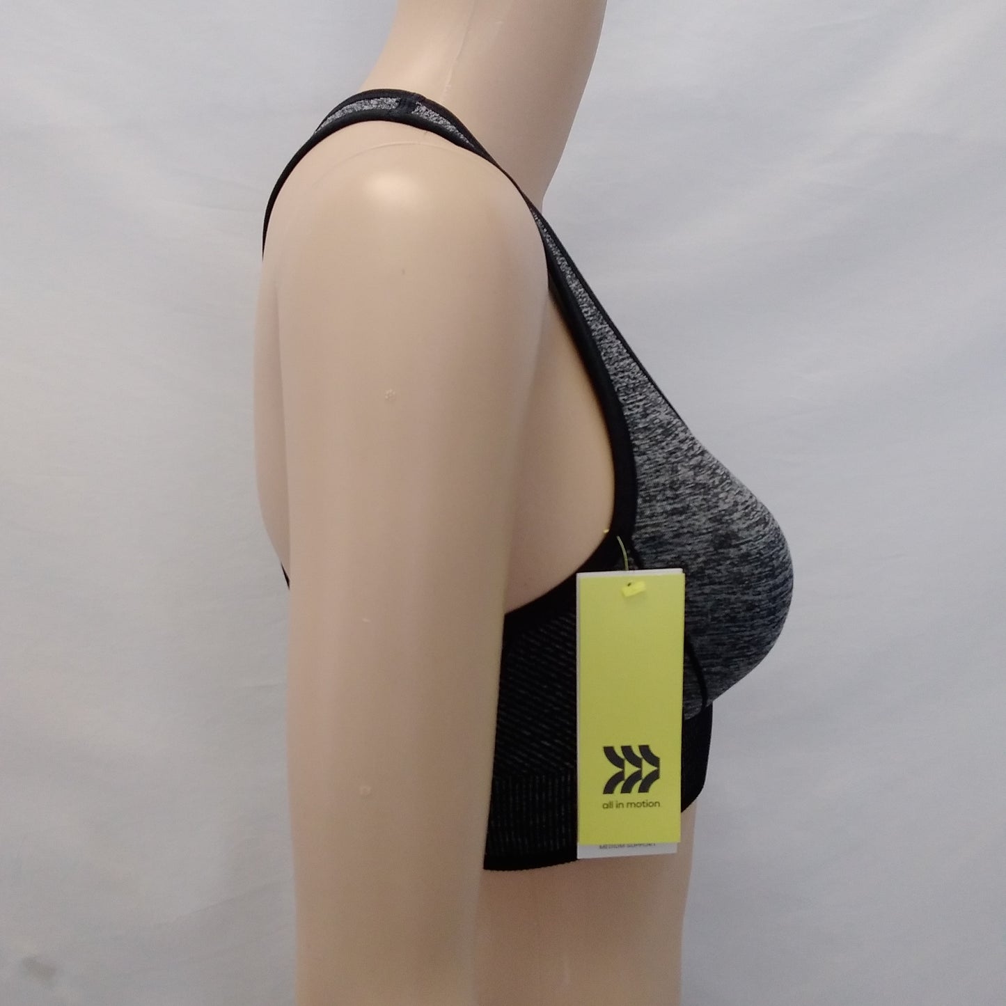 NWT - All In Motion Petite Dark Gray Sports Bra - Size: M