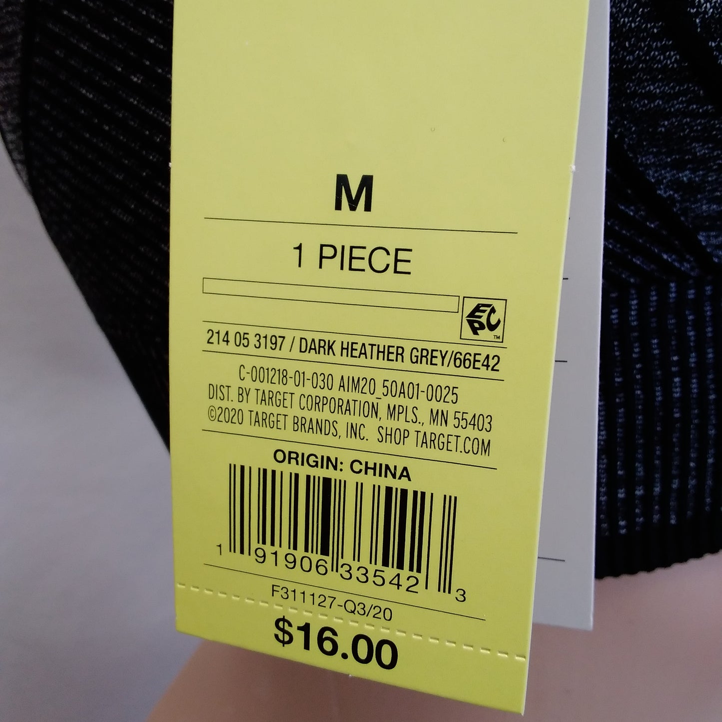 NWT - All In Motion Petite Dark Gray Sports Bra - Size: M