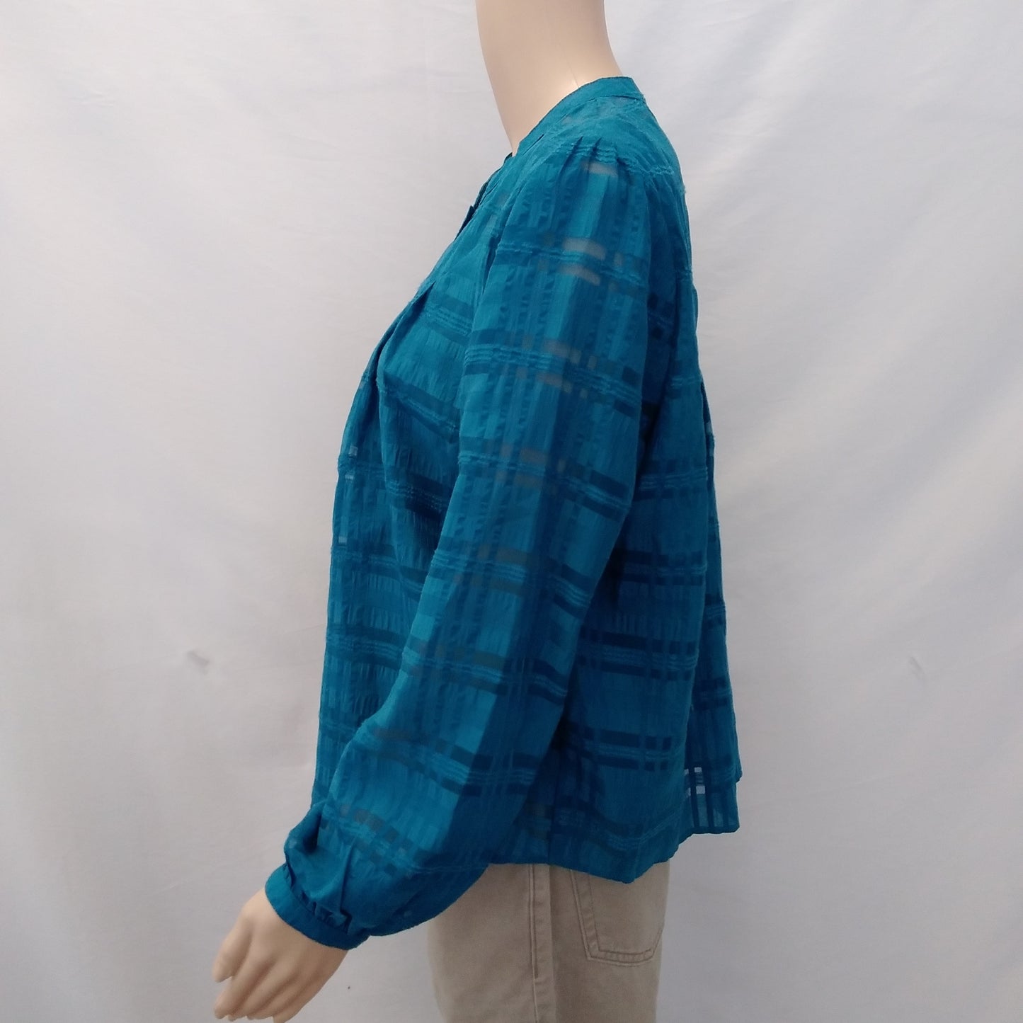 NWT - ANTHROPOLOGIE CURRENT AIR blue Tonya Buttondown Blouse - S