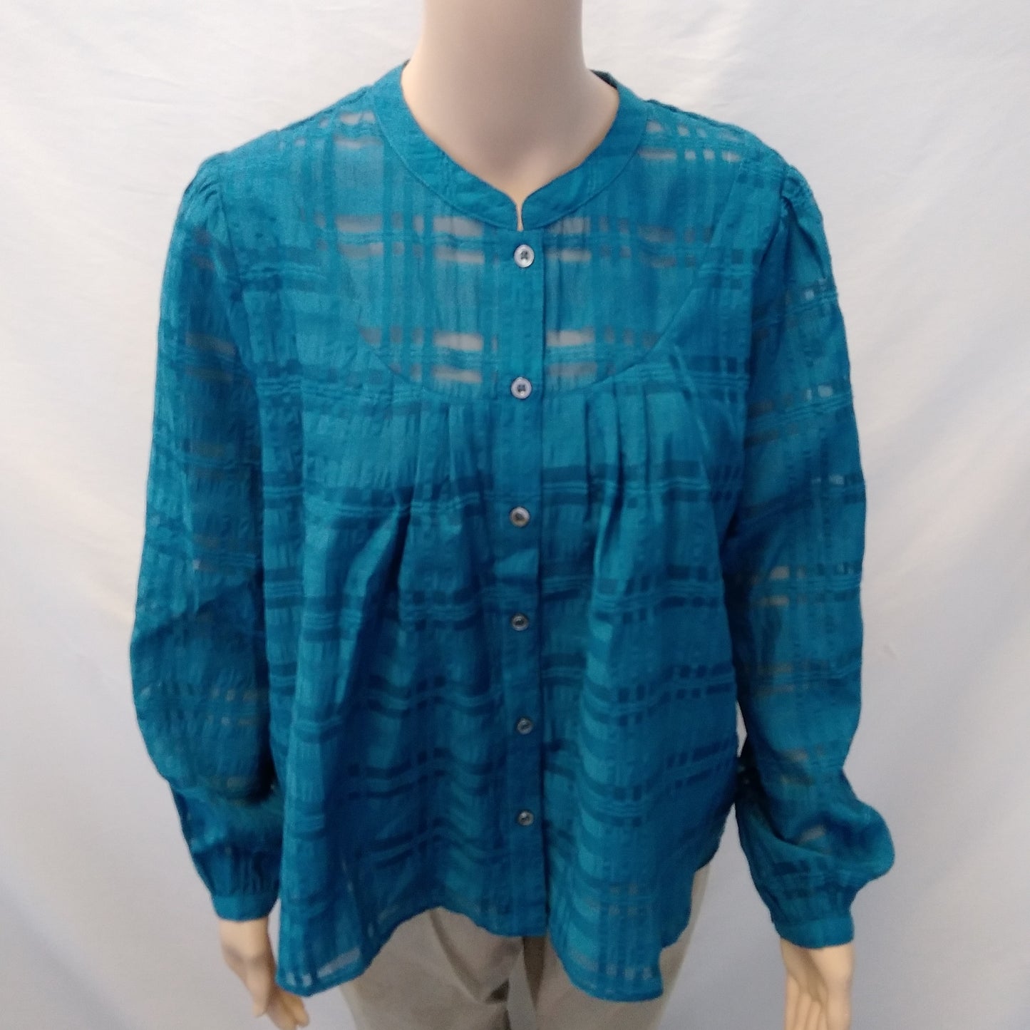 NWT - ANTHROPOLOGIE CURRENT AIR blue Tonya Buttondown Blouse - S