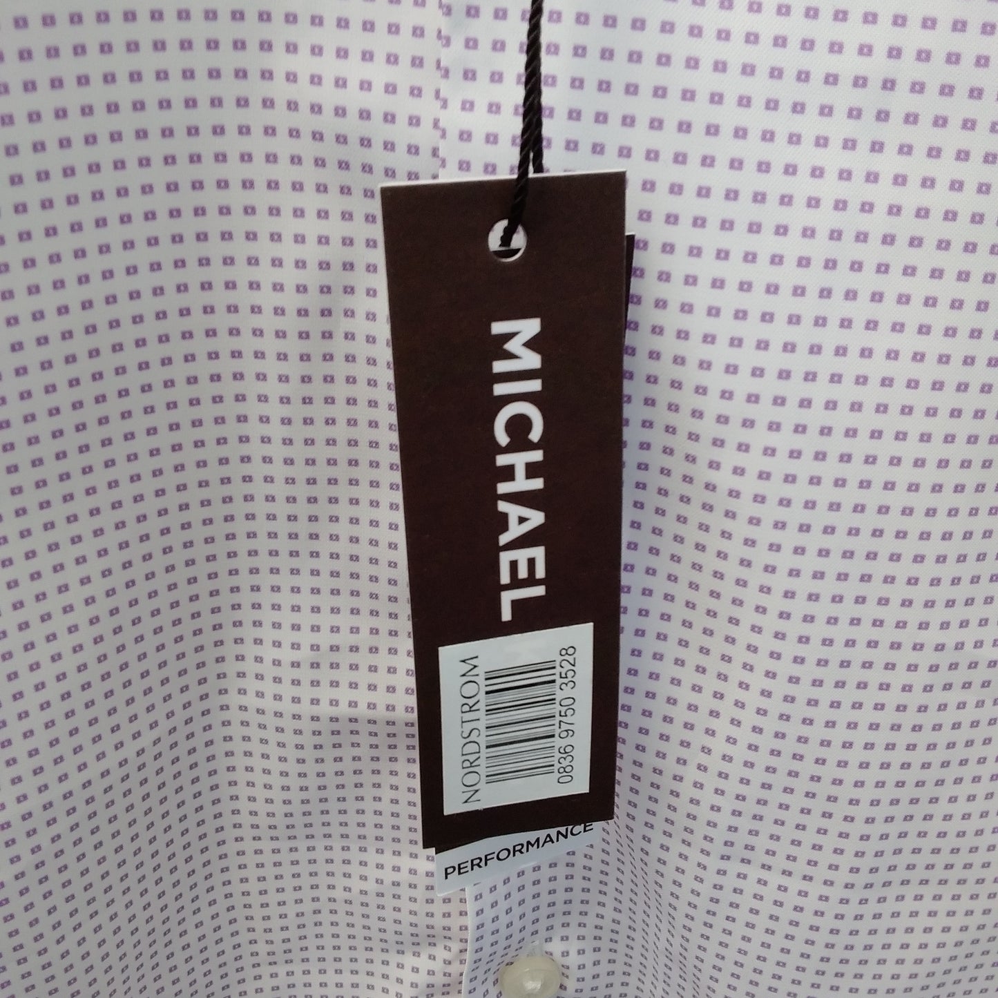 NWT - Michael Kors Boy's Purple Dot Long Sleeve Button Up Shirt - 16