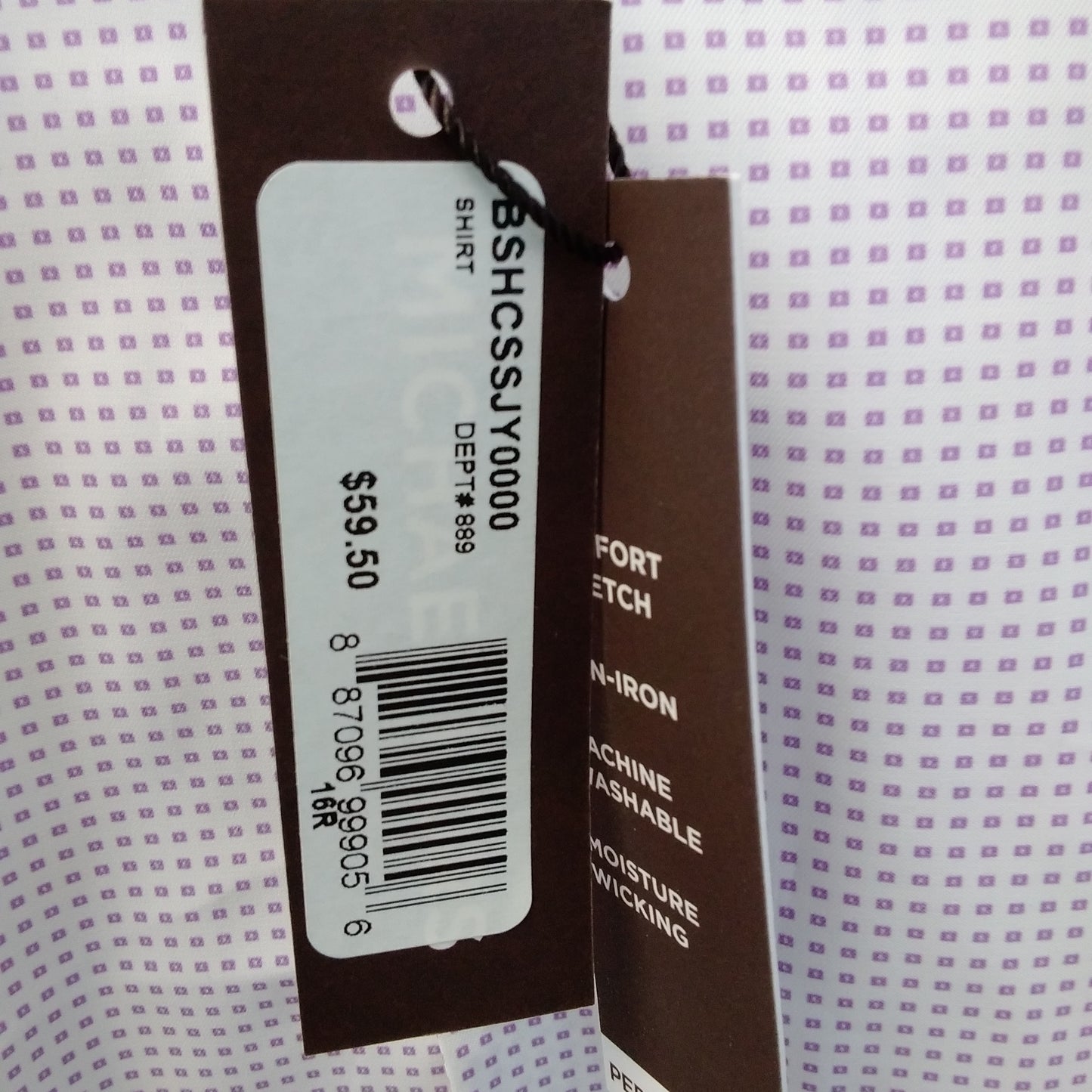 NWT - Michael Kors Boy's Purple Dot Long Sleeve Button Up Shirt - 16