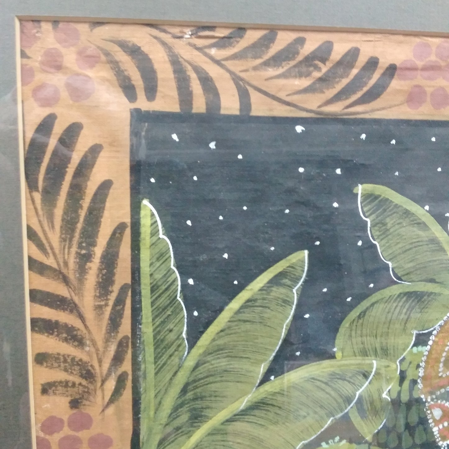 Vintage - Indian Silk Pichhwai Painting - Matted & Framed (W) 22.25" x (H) 26.25"