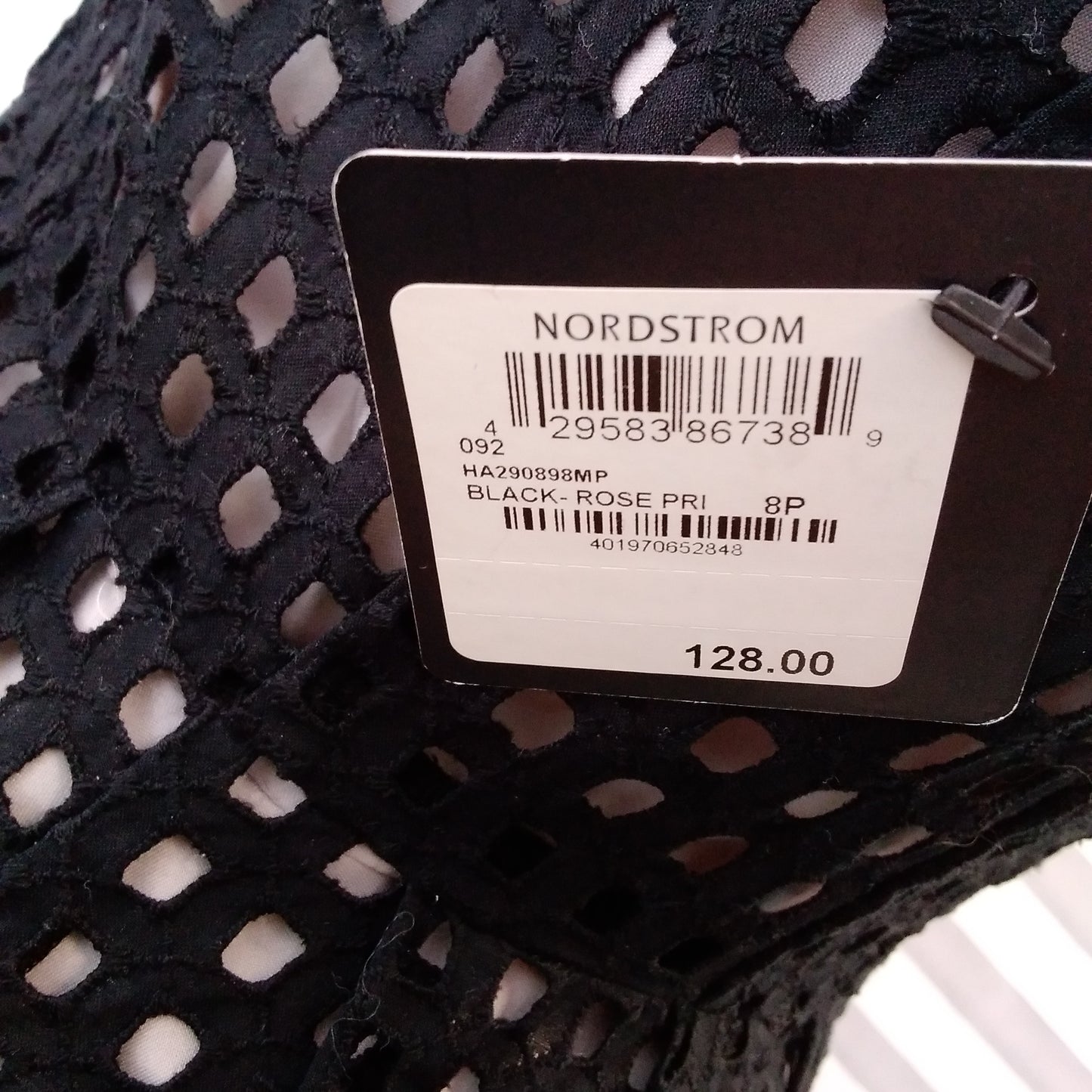 NWT - Halogen Black Sleeveless Mesh Dress - 8P