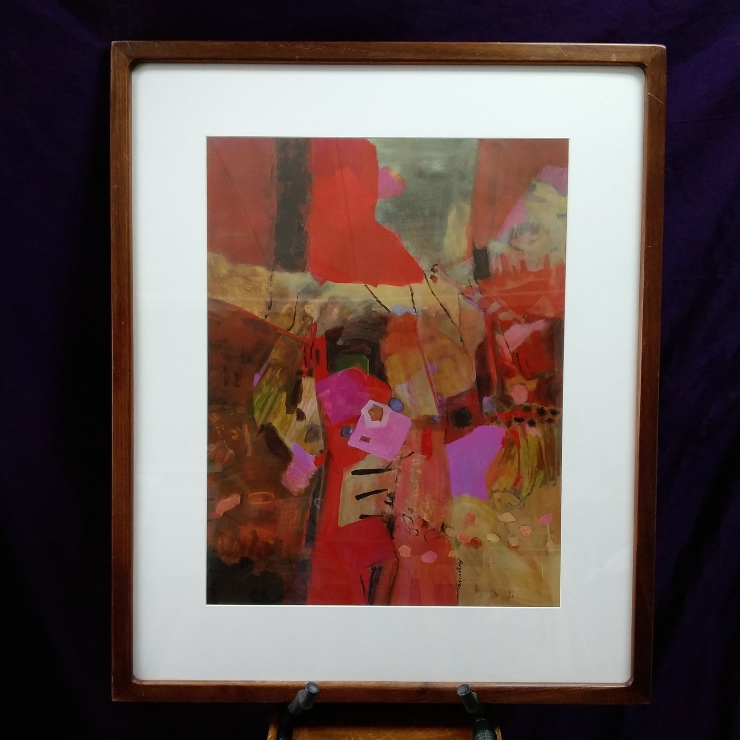 19-1/2"x25-1/2" Watercolor Painting "This Path is Sweet" Signed by Pat Angevine