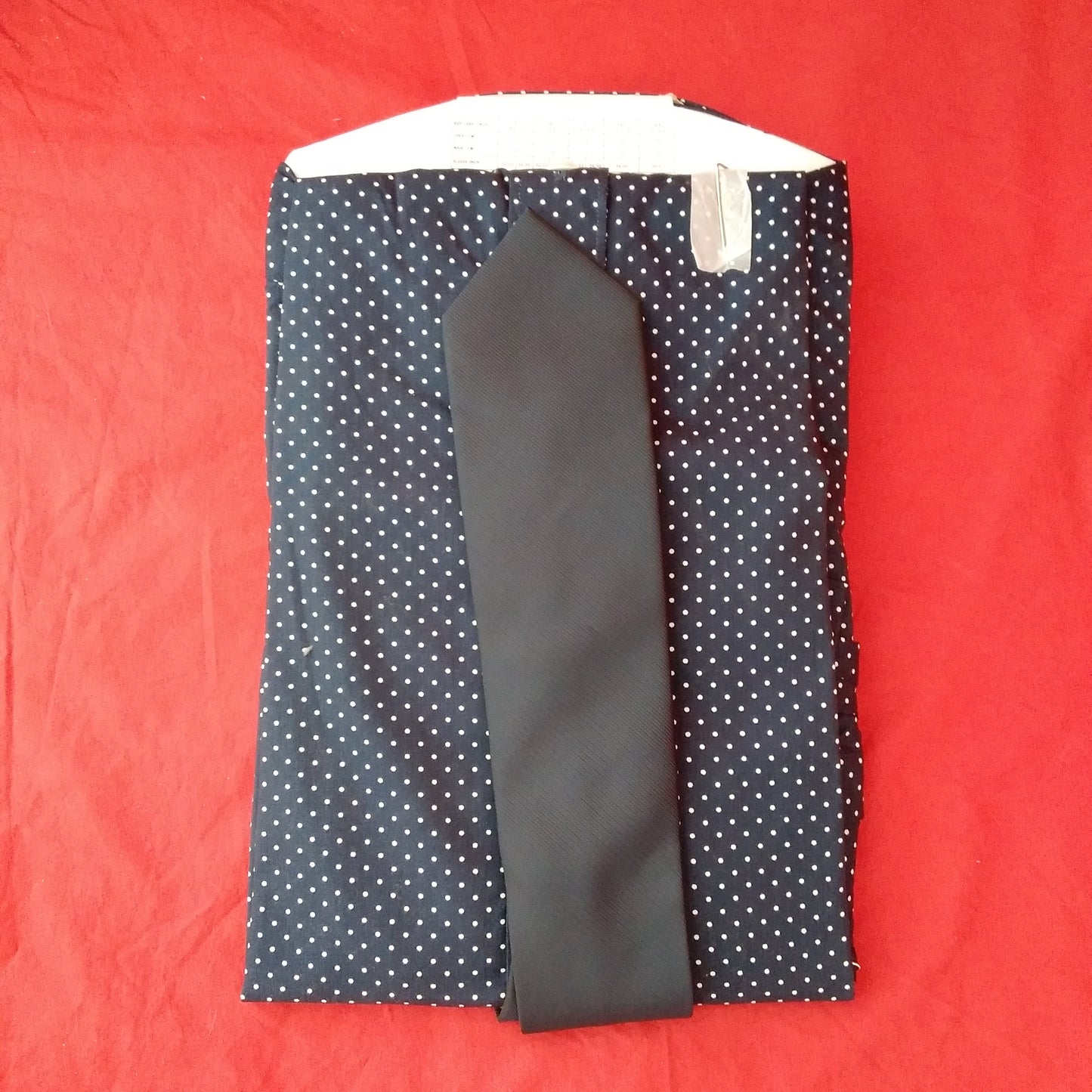 NWOT - Nick Graham Blue Dot Modern Fit Long Sleeve Shirt w/ Tie - XL