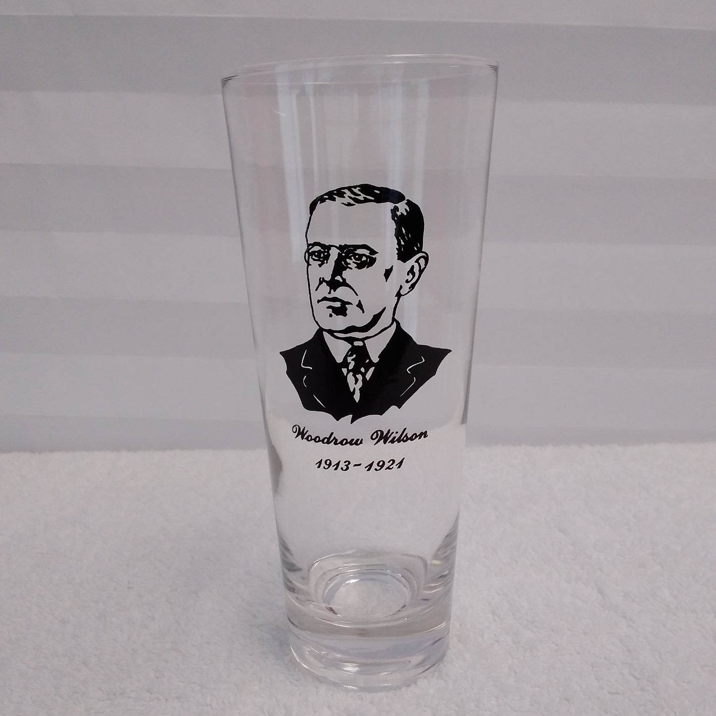 Vintage 1950's Presidential Woodrow Wilson Tall Glass Tumbler