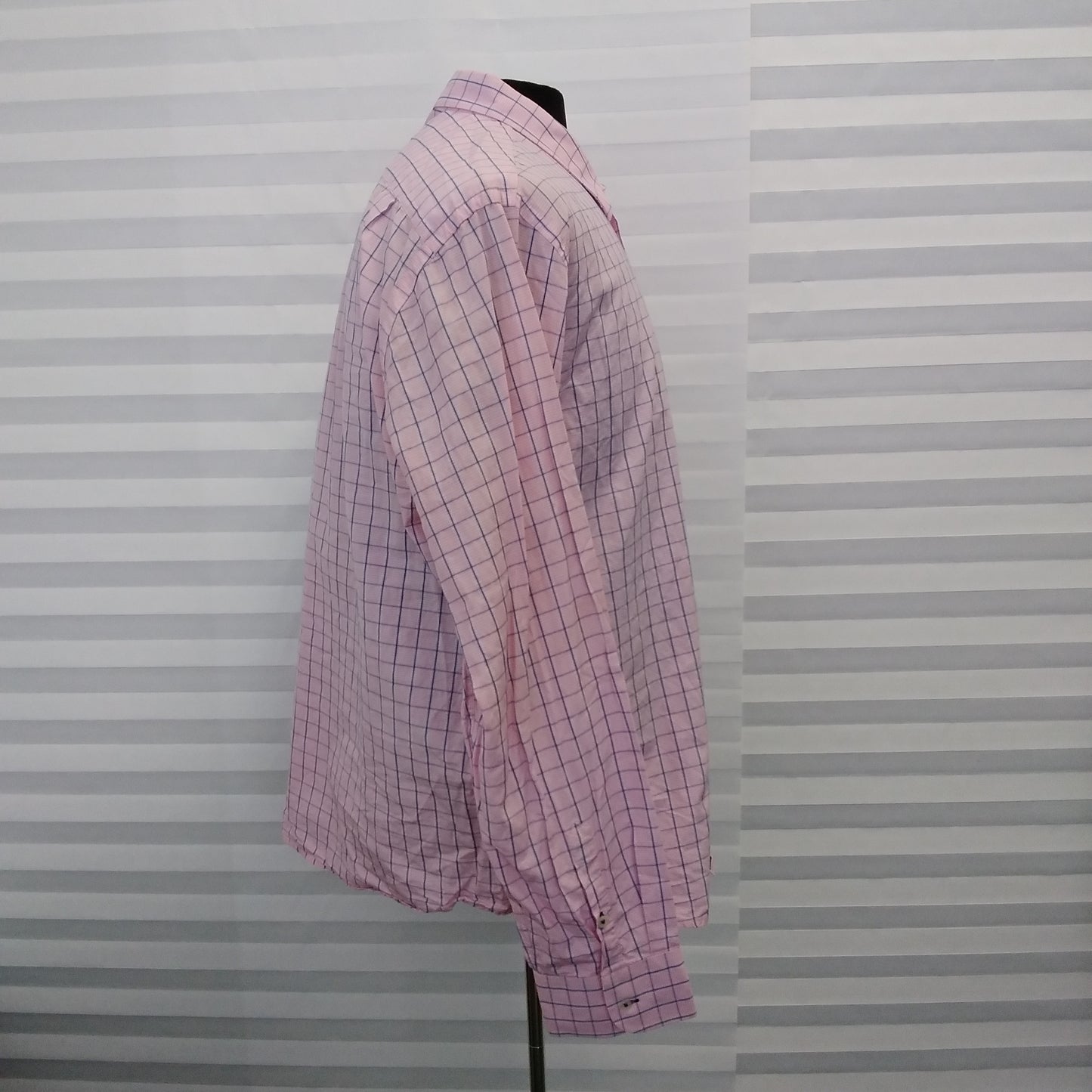 Untuckit Pink Blue Check Long Sleeve Button Up Shirt - XXL