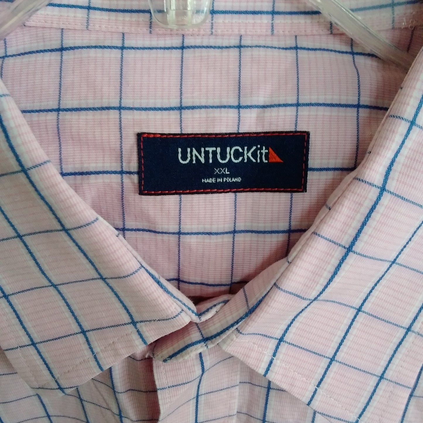 Untuckit Pink Blue Check Long Sleeve Button Up Shirt - XXL