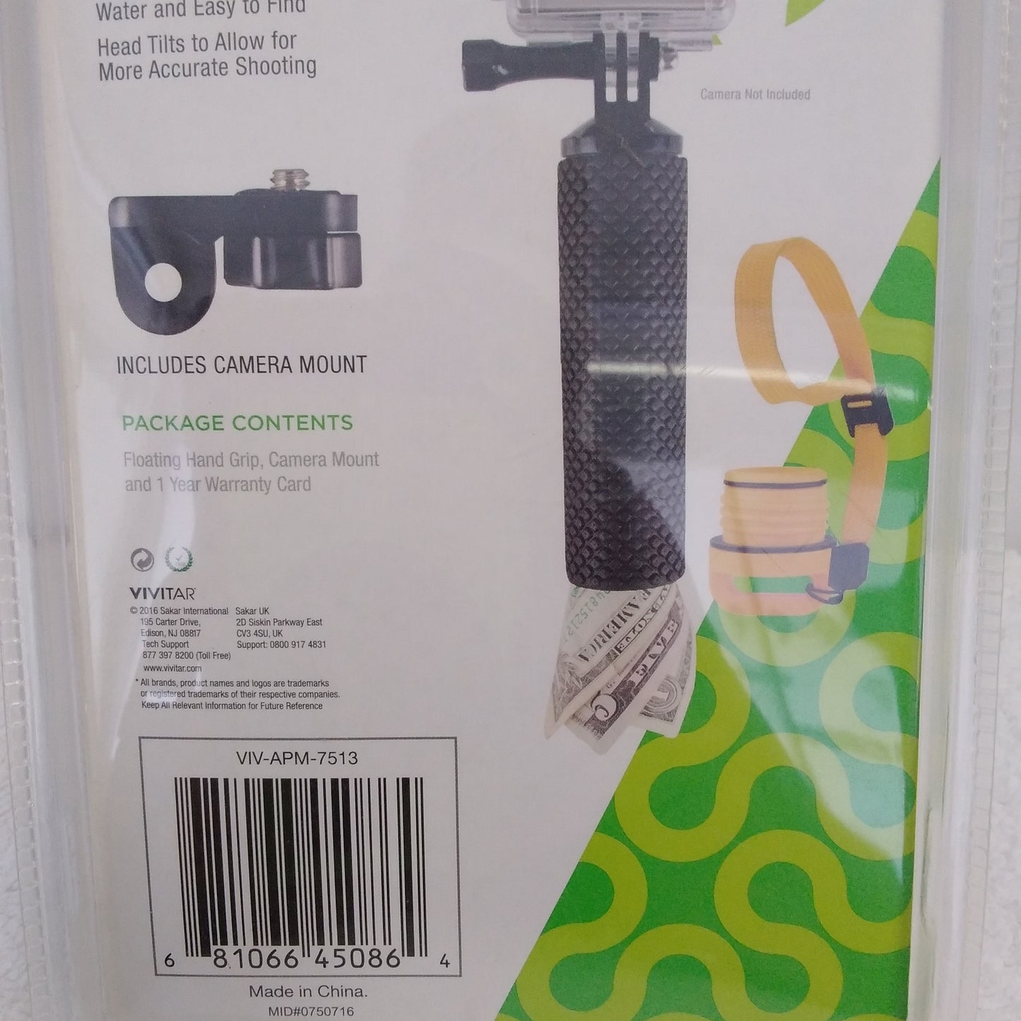 NIB - Vivitar Action Camera Floating Hand Grip