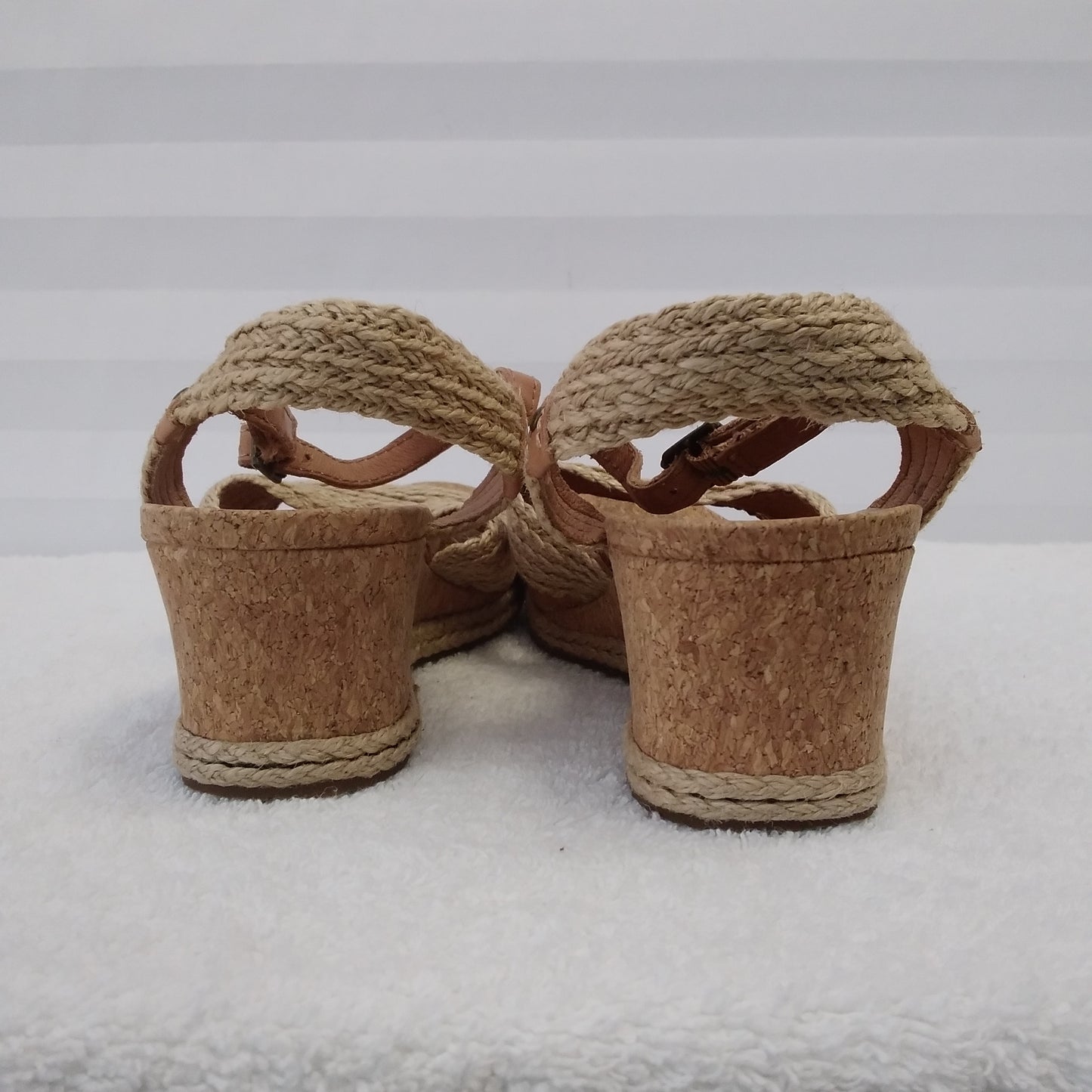 UGG Women's Luann Tan Leather Quarter Ankle Strap Espadrille Sandals - Size: 8