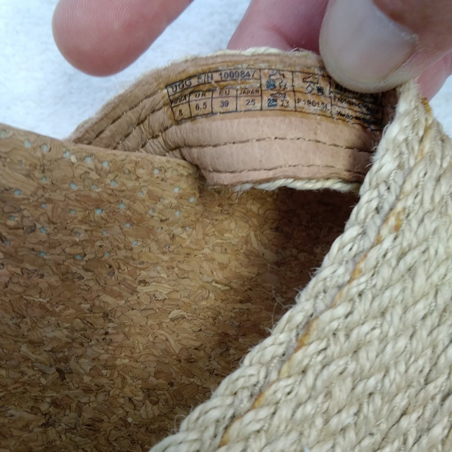 UGG Women's Luann Tan Leather Quarter Ankle Strap Espadrille Sandals - Size: 8