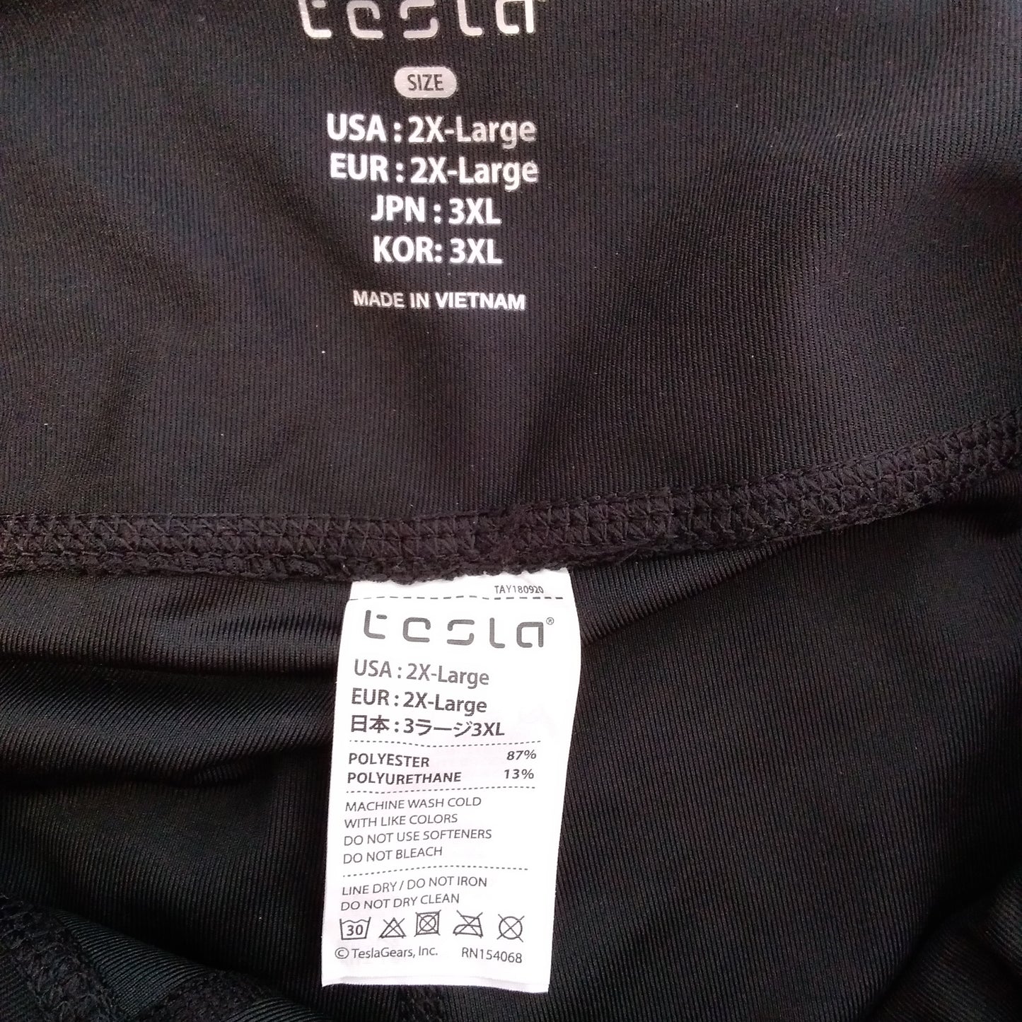 NWT - Tesla Black Gray Stripe Side Pockets Leggings - 2X-Large