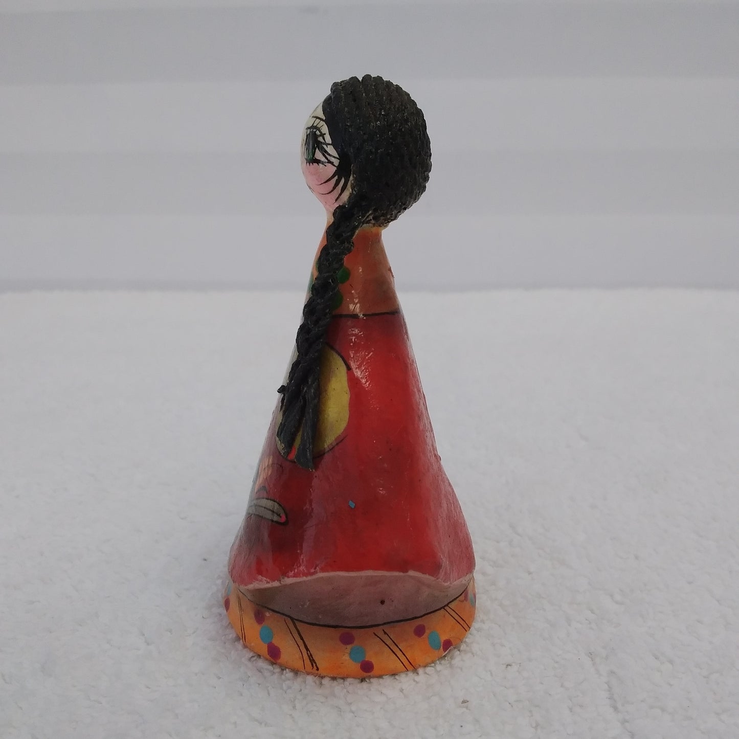 Vintage - 3-3/4" Paper Mache Folk Art Doll - Signed: Tonala Jal