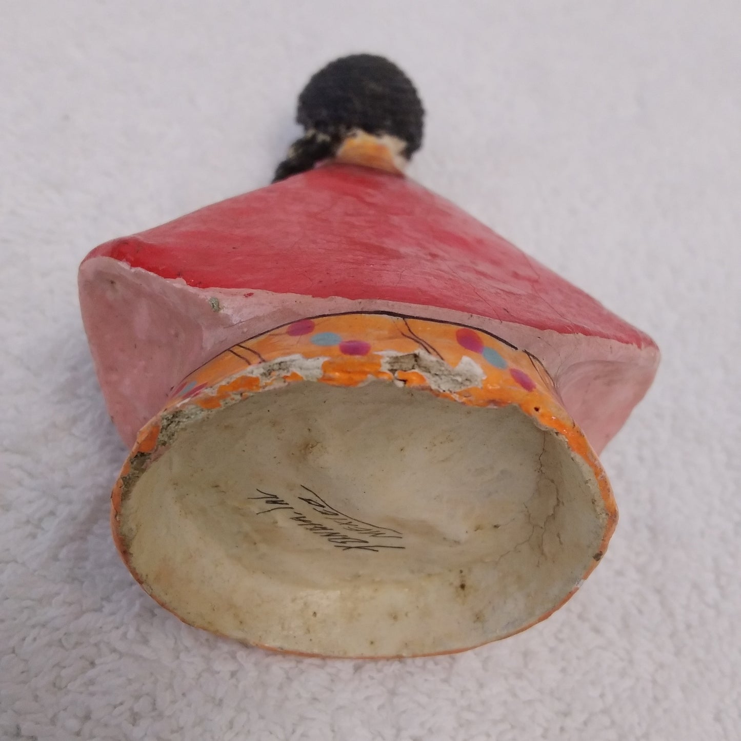 Vintage - 3-3/4" Paper Mache Folk Art Doll - Signed: Tonala Jal